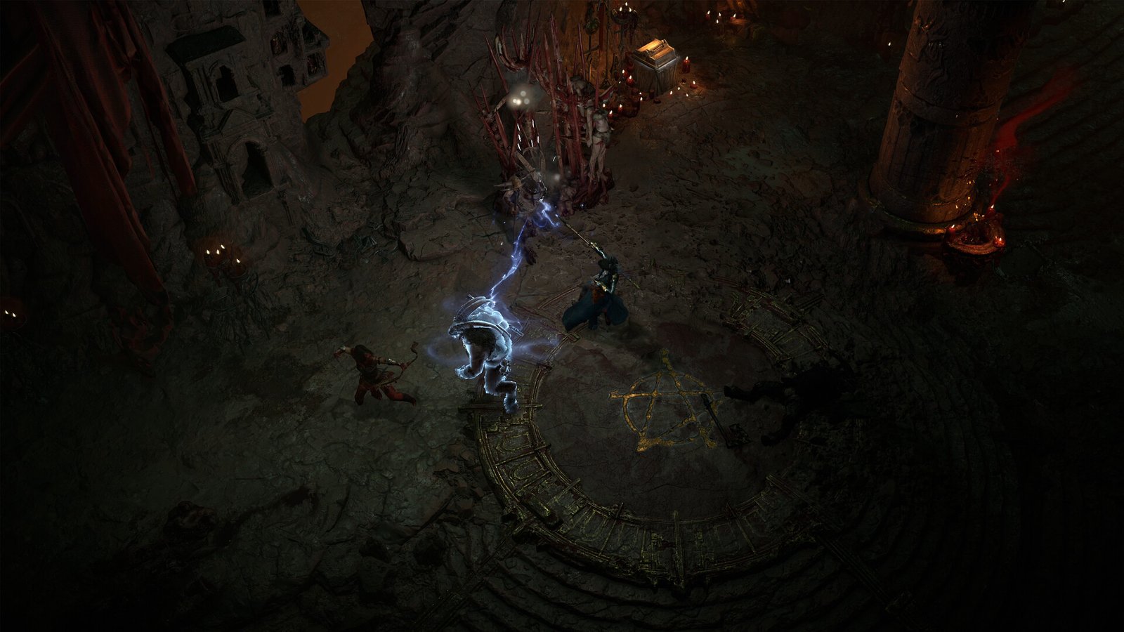 Official Diablo 4 screenshot of a class using skills in battle