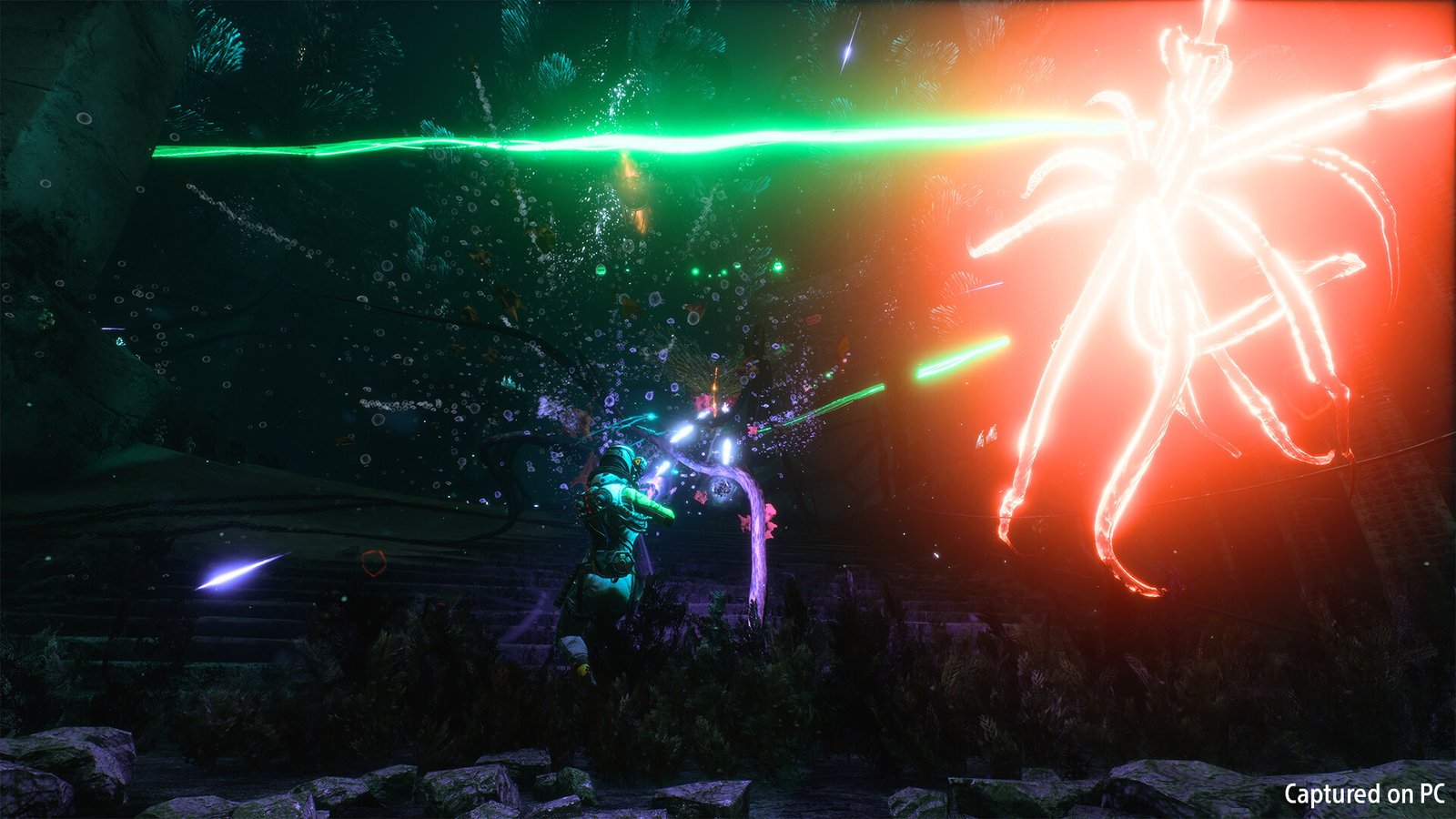 Imagem oficial de gameplay de Returnal