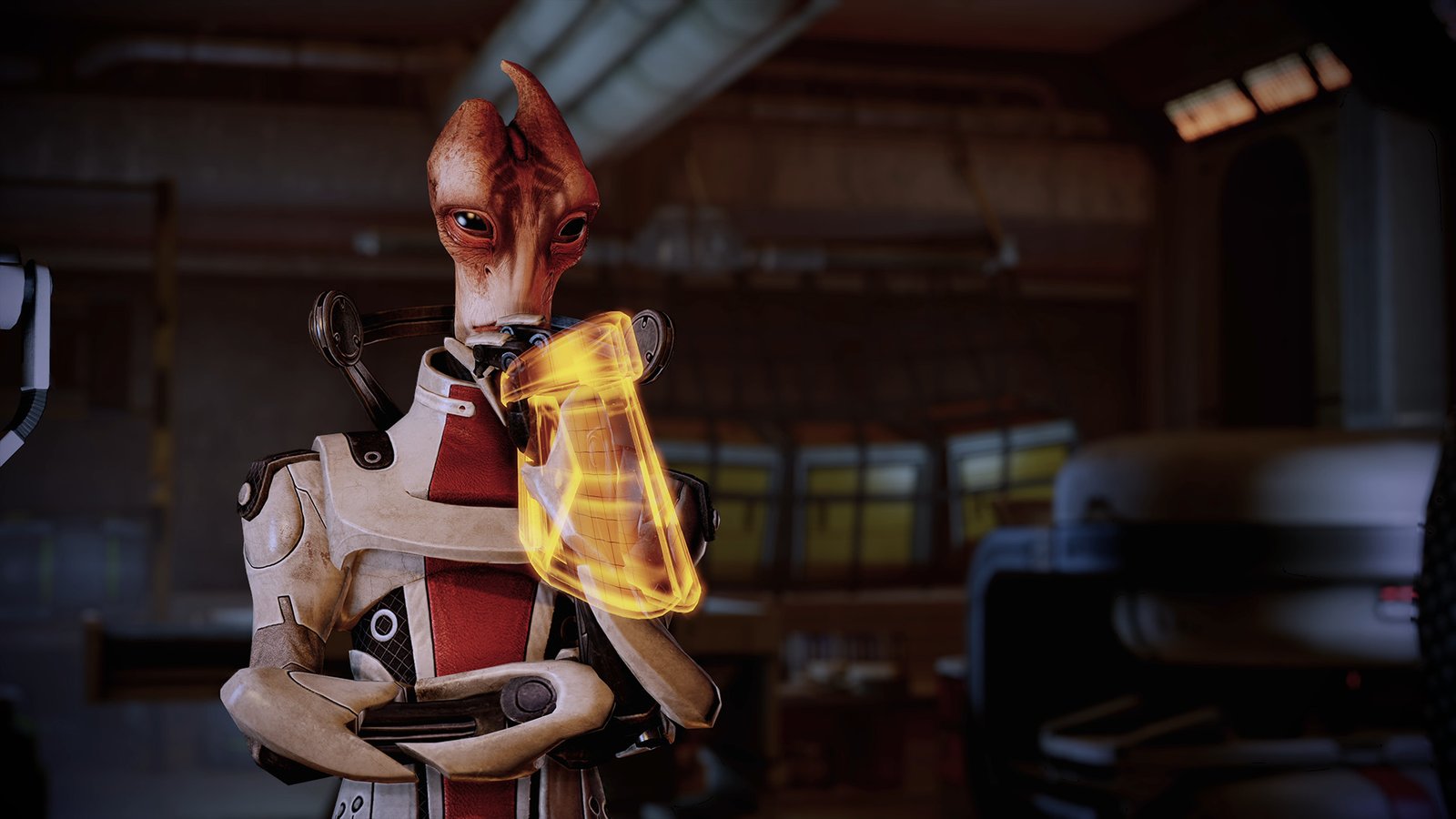 Official Mass Effect Legendary Edition screenshot of a squad on a mission