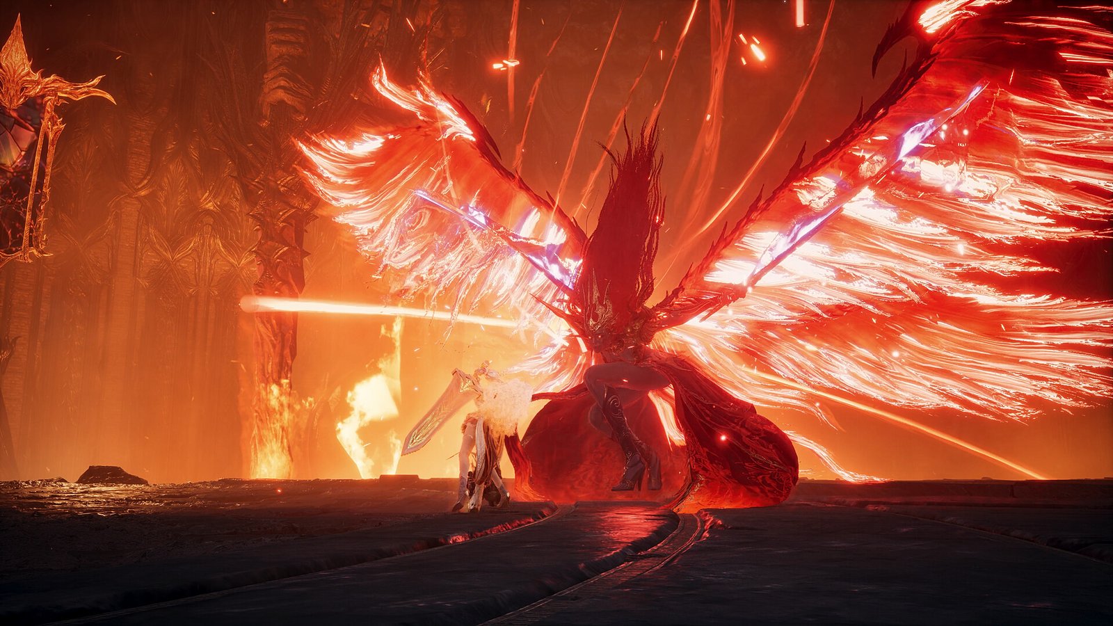 A creature with fiery wings in AION 2