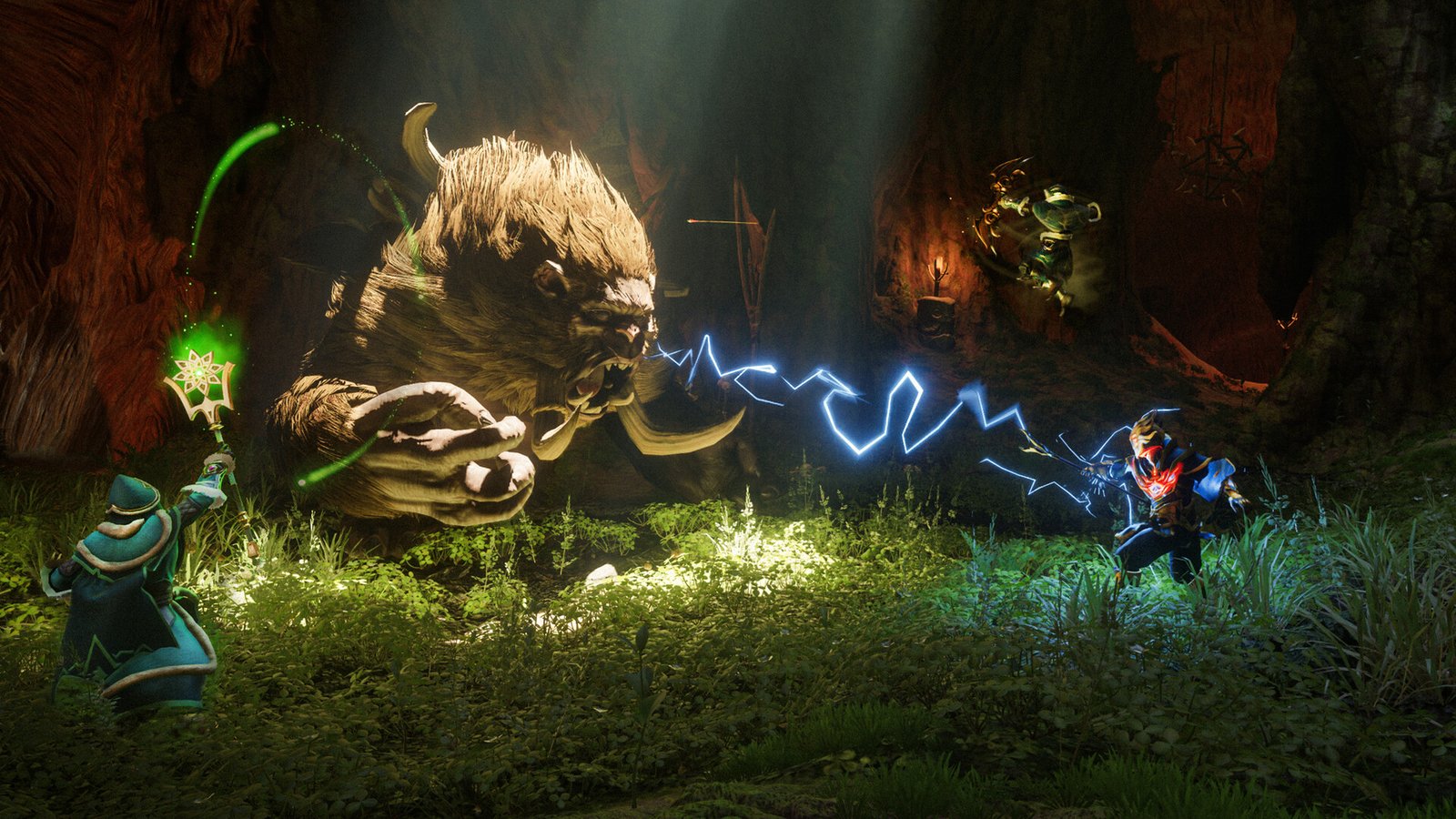 Official Enshrouded screenshot showing a player in the Shroud-covered world of Embervale