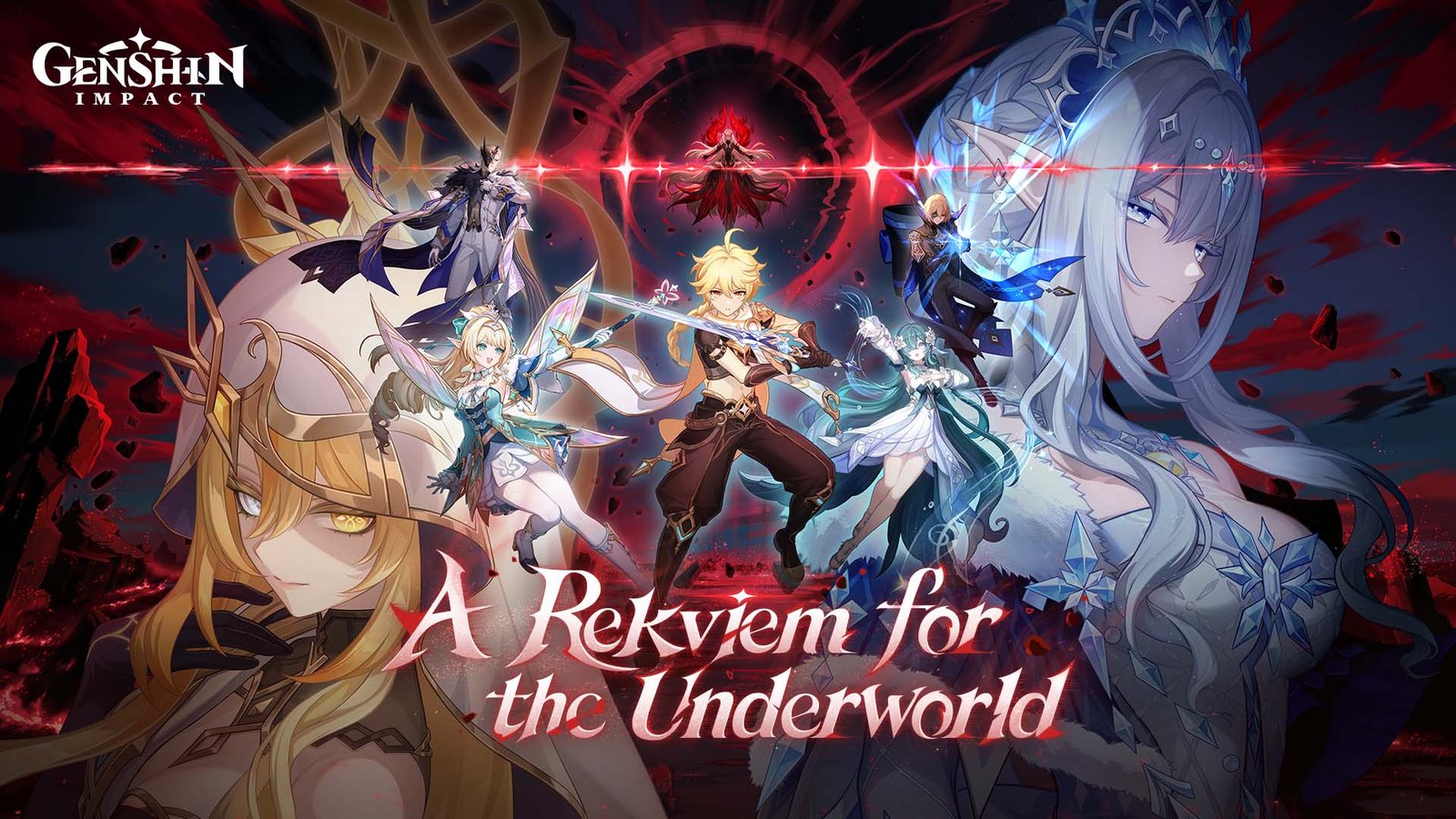 Official Genshin Impact screenshot of a party in combat
