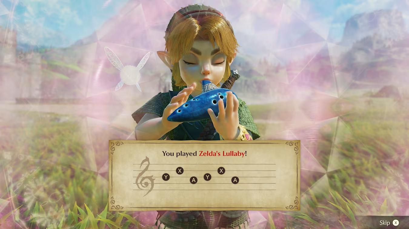 Link playing the ocarina in The Legend of Zelda Ocarina of Time