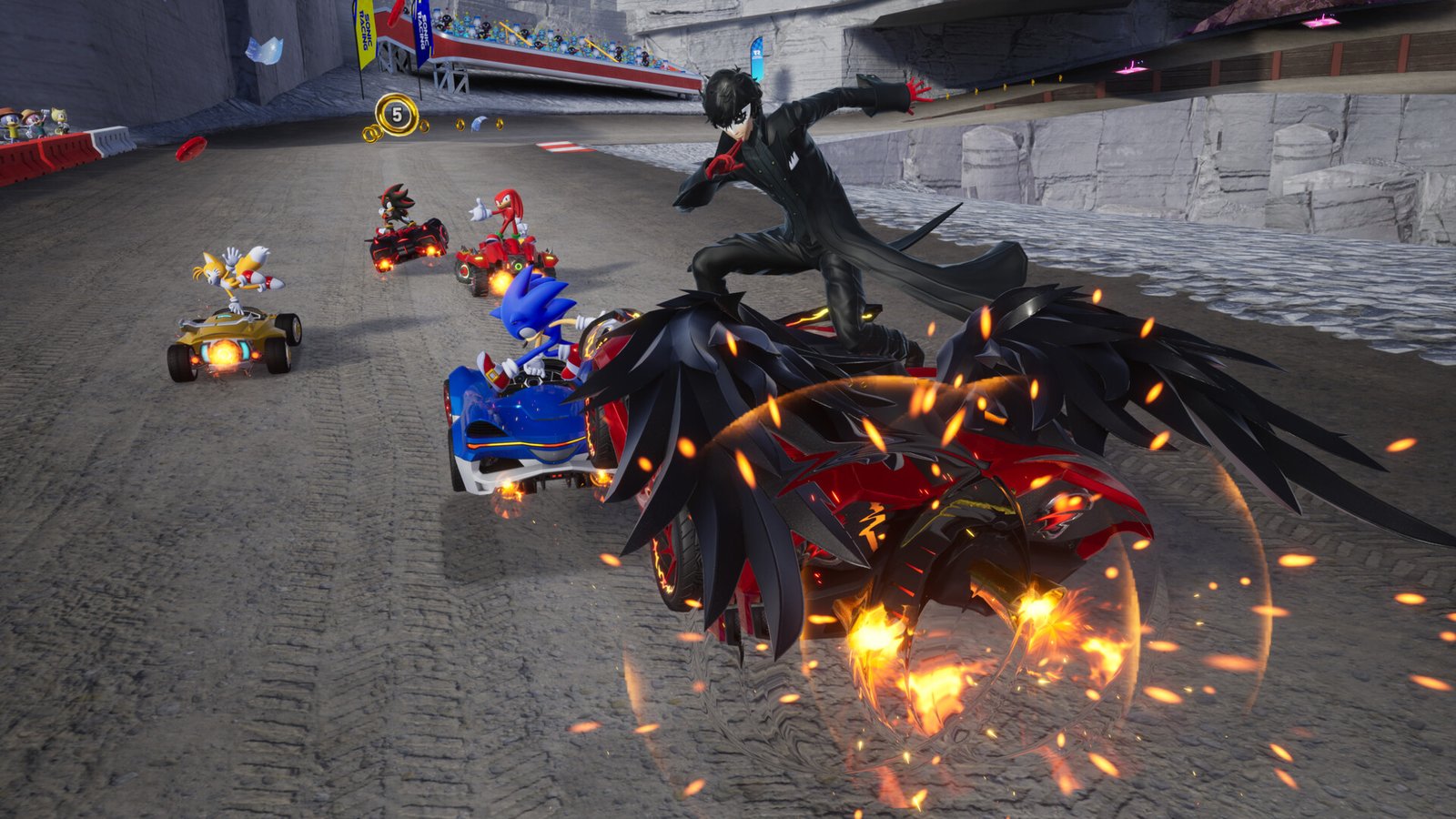 Captura de tela oficial de Sonic Racing: CrossWorlds com uma corrida de kart