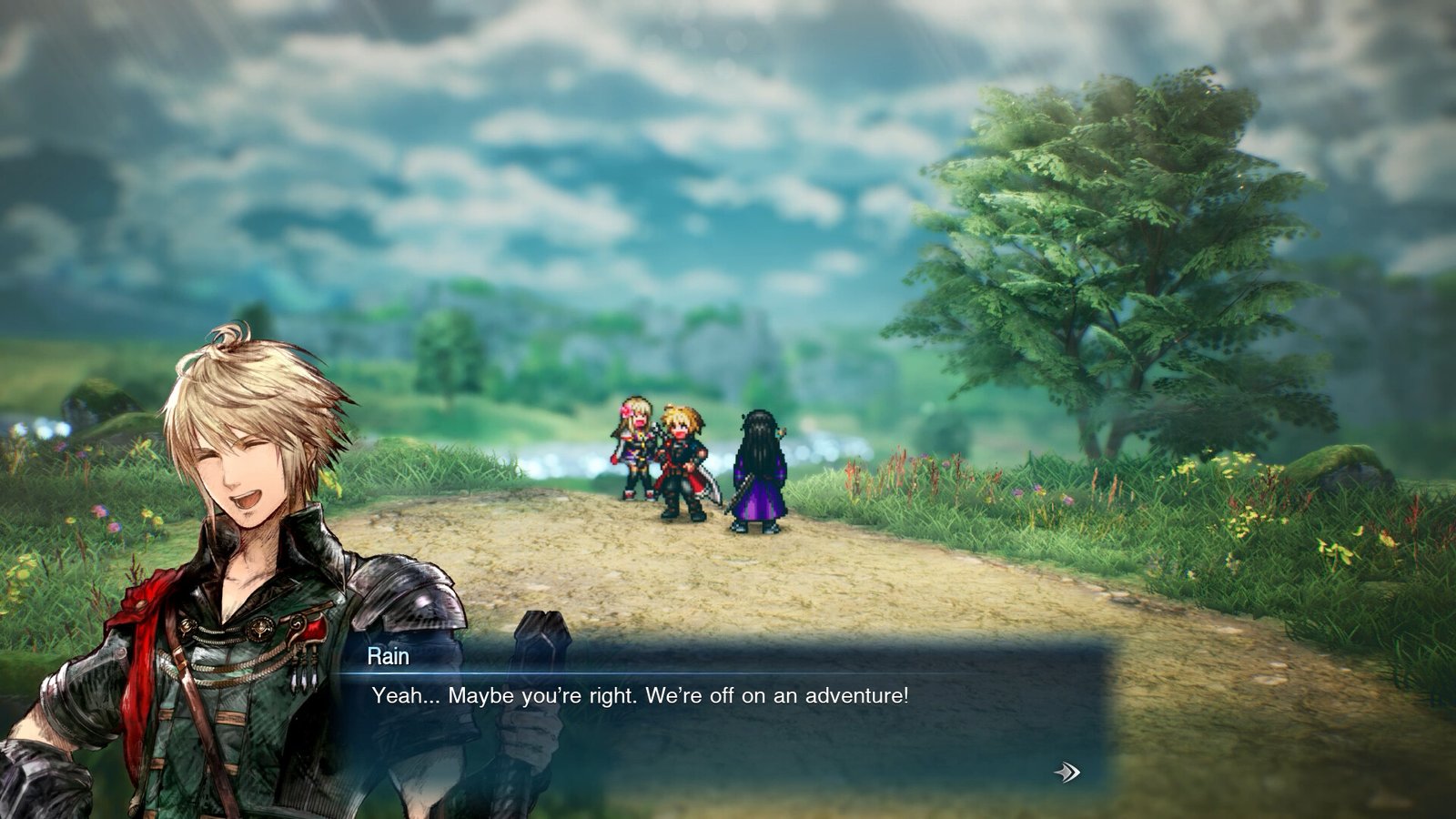 Official Final Fantasy Resonance screenshot of a town in HD-2D