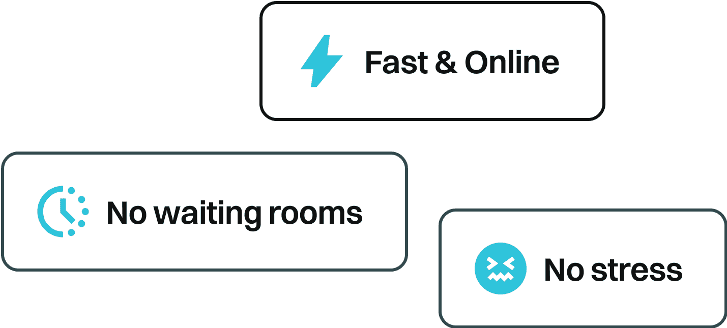 Fast online service with no waiting rooms and no stress