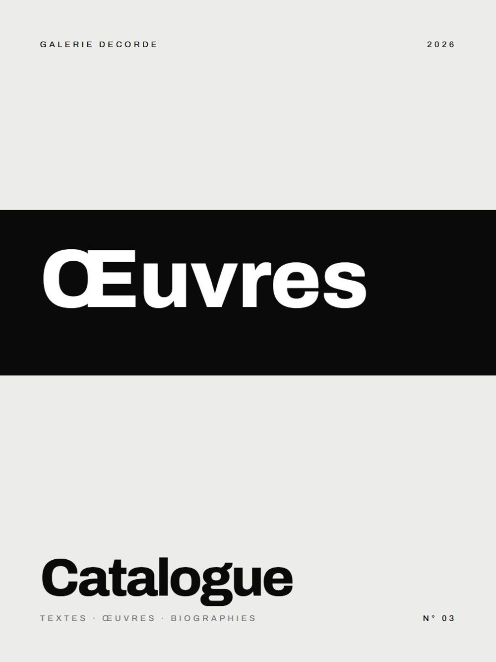 Couverture provisoire de catalogue de la Galerie DECORDE, n° 3