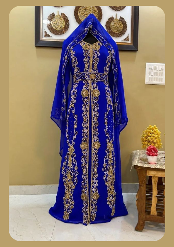 Royal Luxury Morrocan Caftan Hand Made design Dubai wedding party dress for Rich wedding Gowns Long Maxim Style with Full Sleeve bridal mermaid Kaftan 