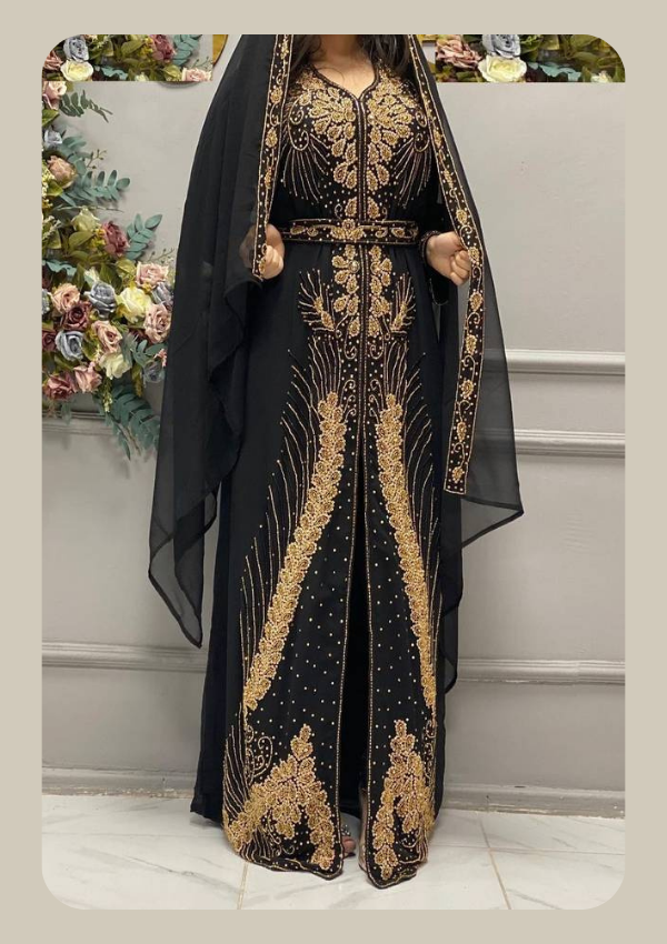 Embellished Moroccan Caftan Dubai wedding party dress Beautiful Handcrafted Beaded Arabic fancy Design Elegant embroidery Kaftan party wear Bridal Evening Party Gown Somali Dirac Morocco caftan design