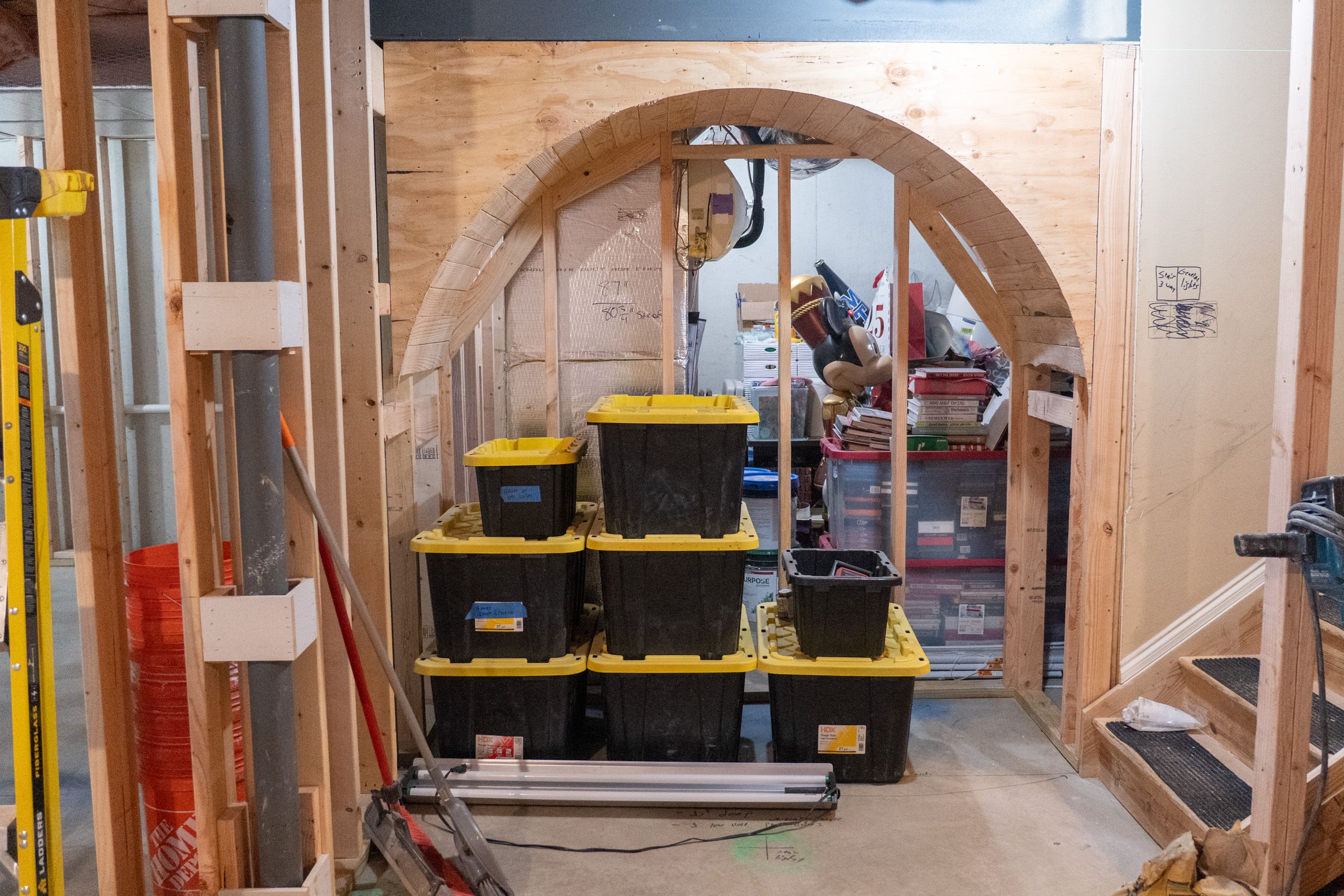 Framed arch for the dry bar