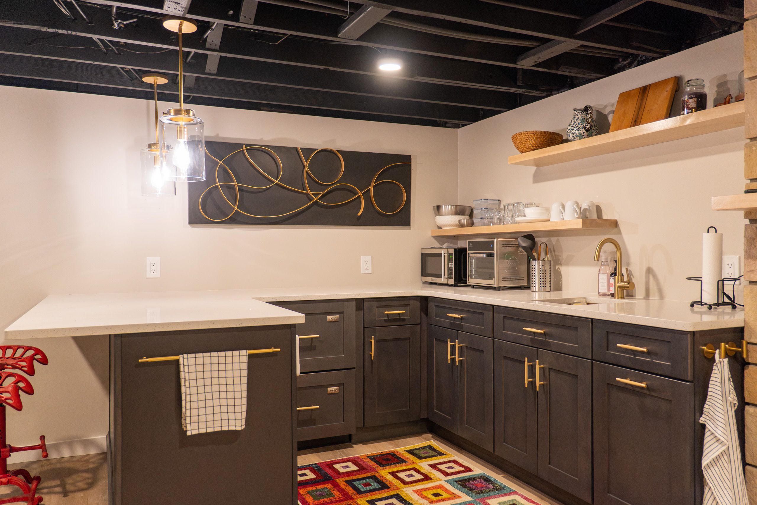 Large wet bar in newly finished basement