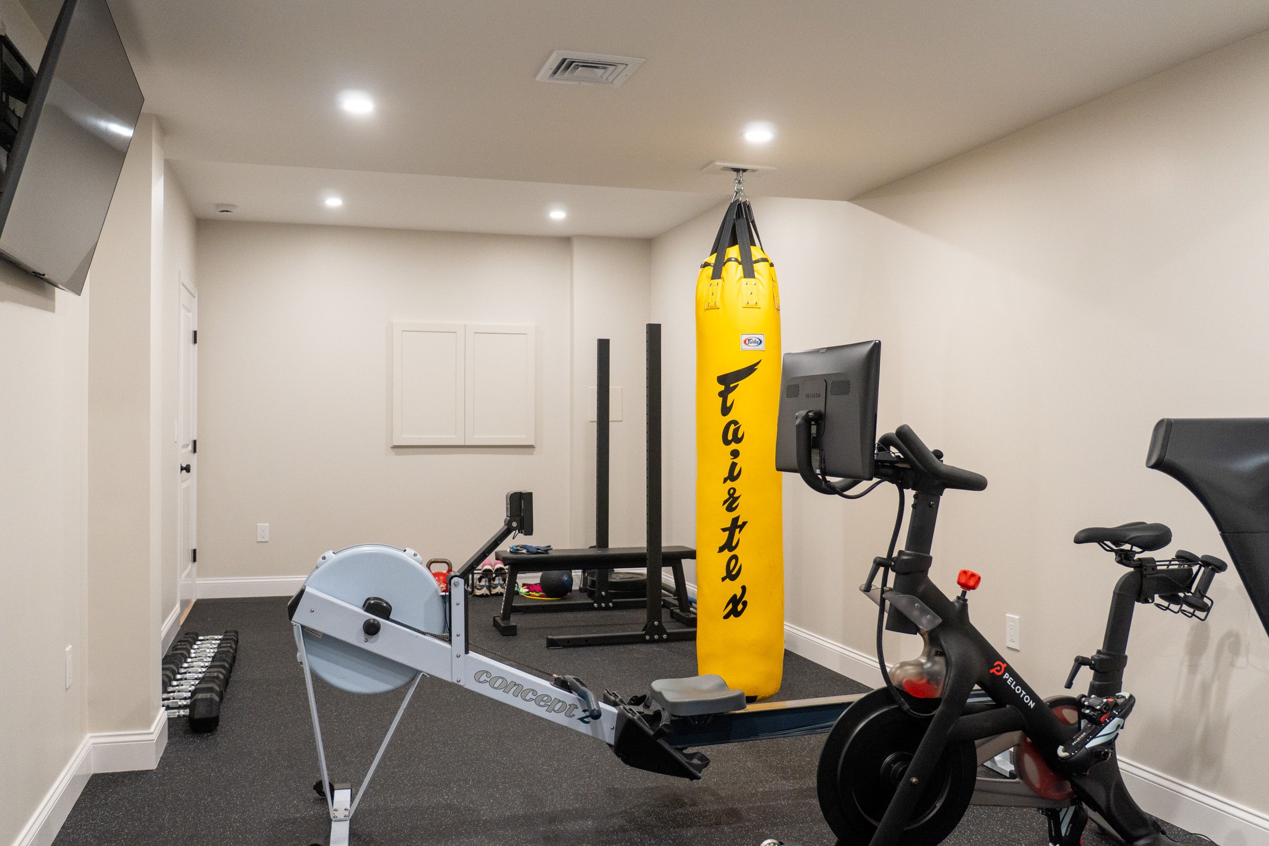 Gym in newly finished basement
