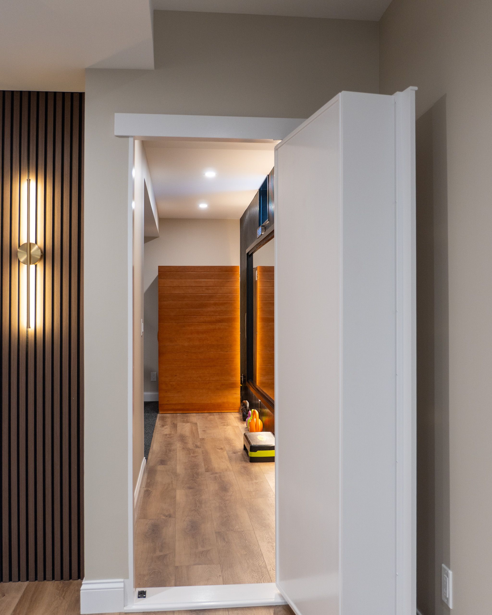 Secret door opened up to the gym