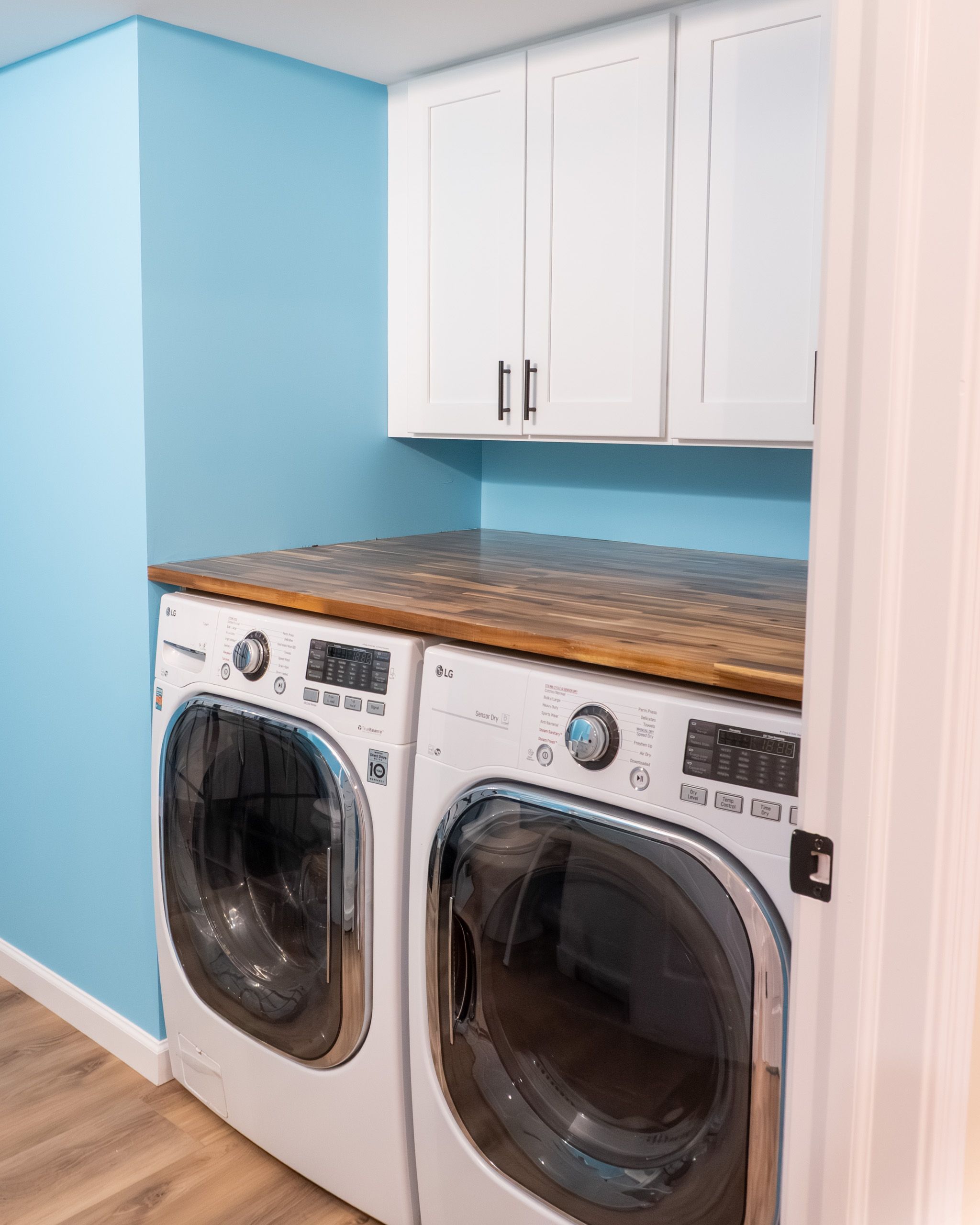 Washer and dryer in a bathroom
