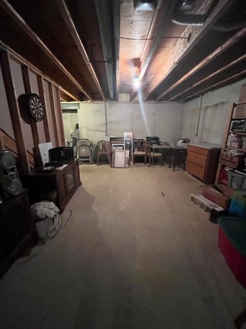 dark unfinished basement