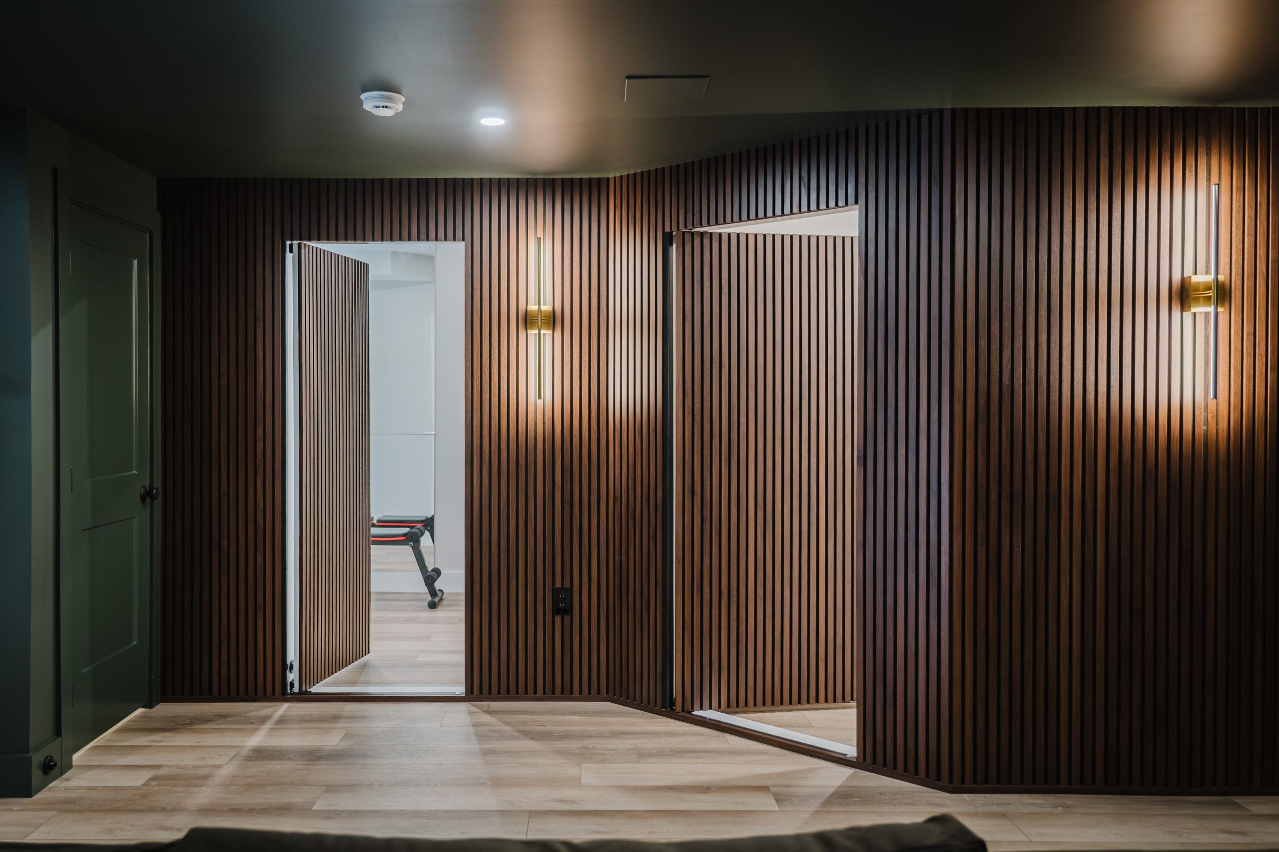 Hidden panel door wall