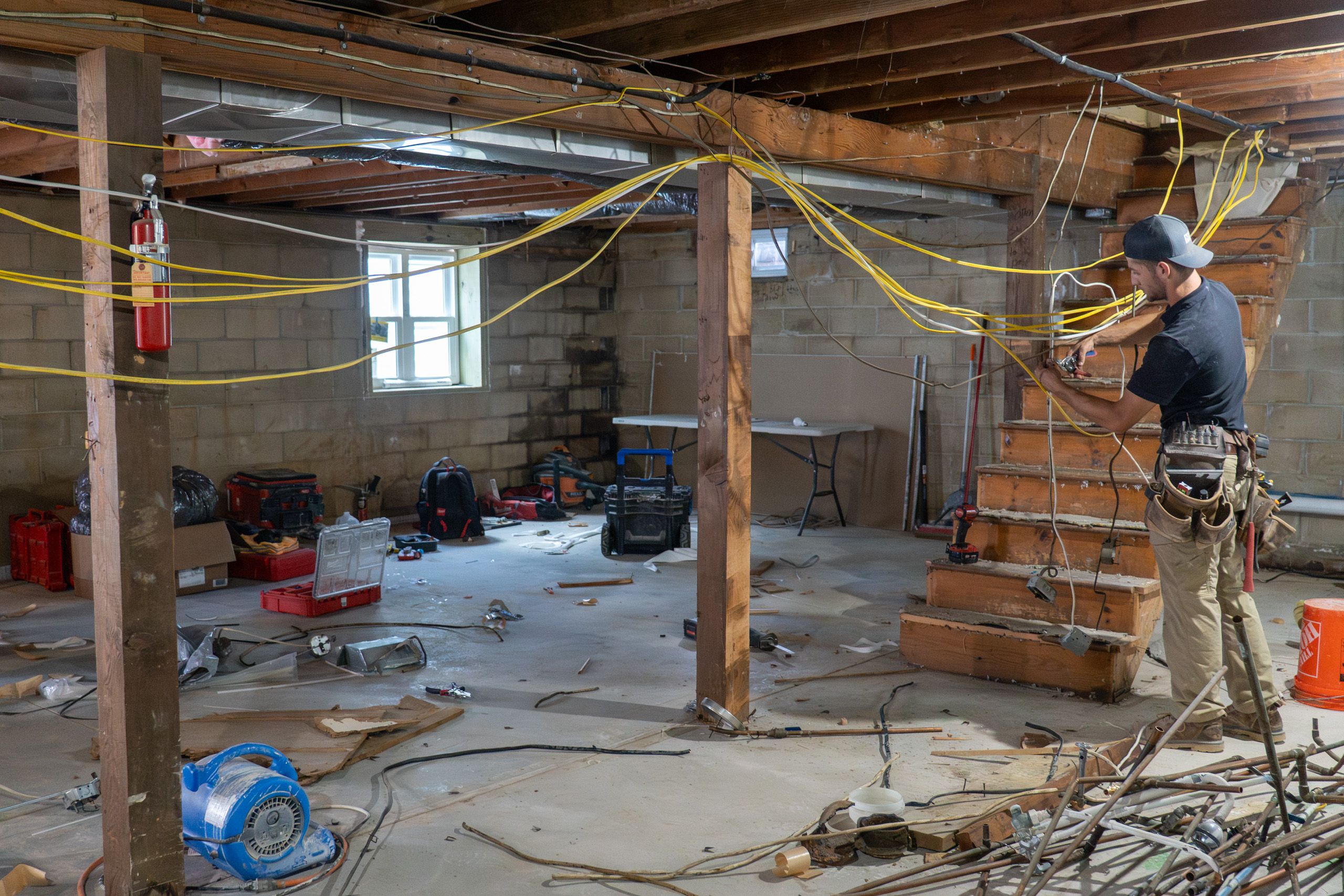 Basement during remodel