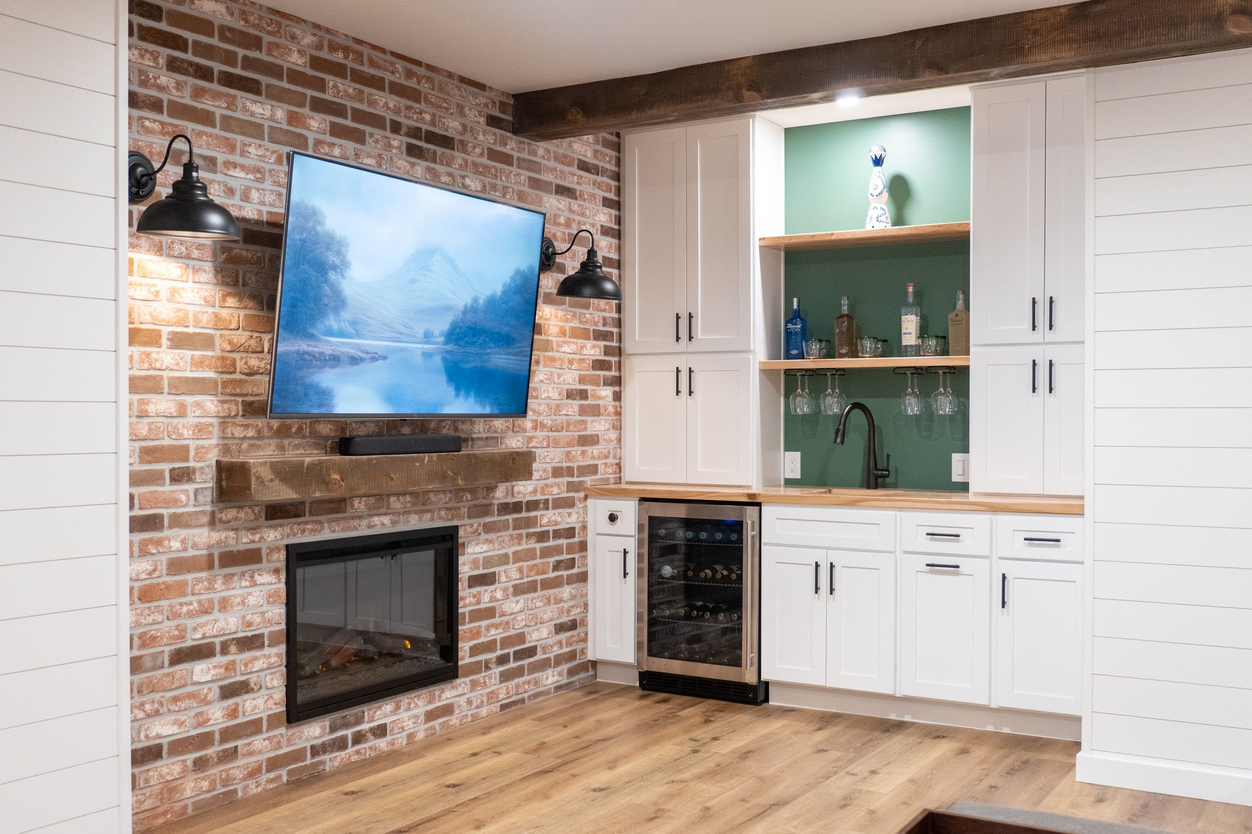 Wet bar and TV wall