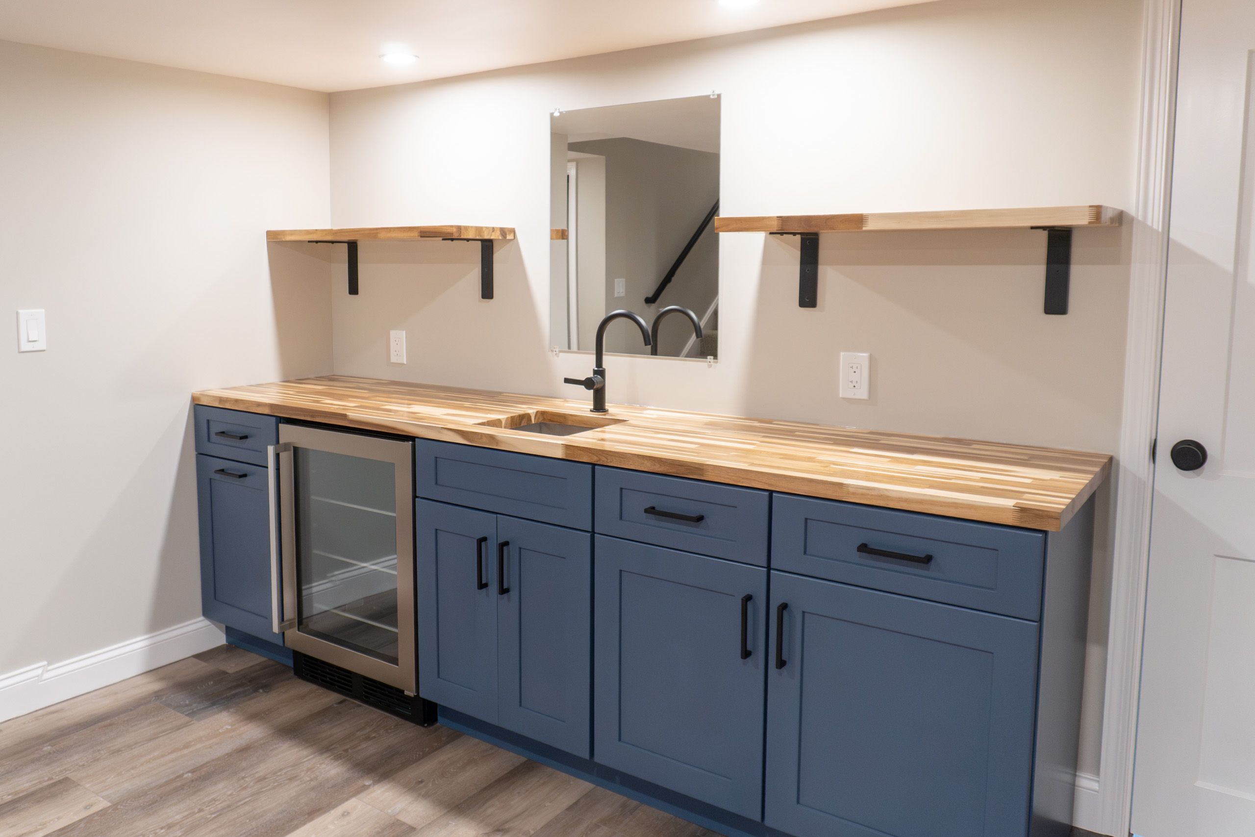 Wet bar in newly finished basement