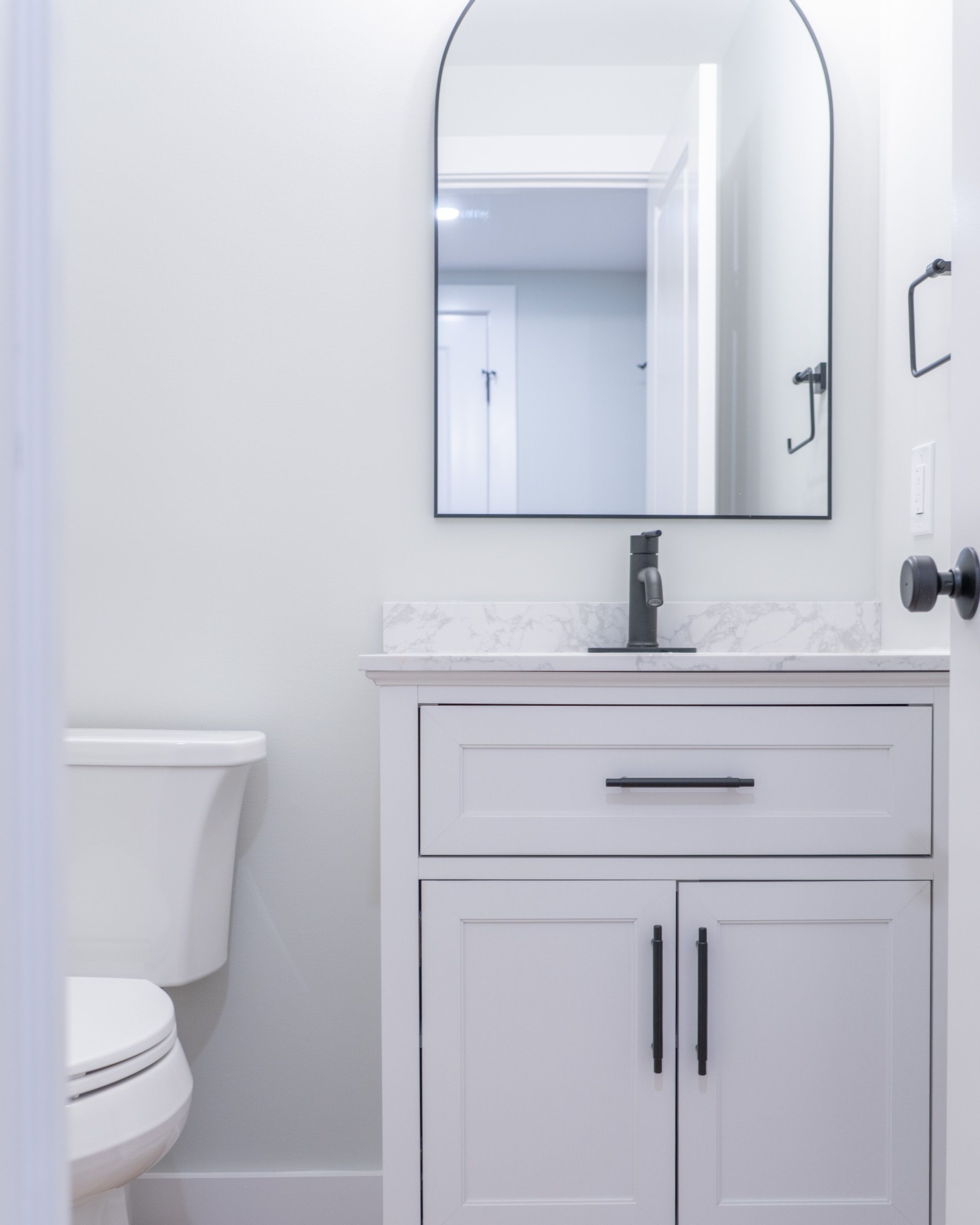 Bathroom with white vanity