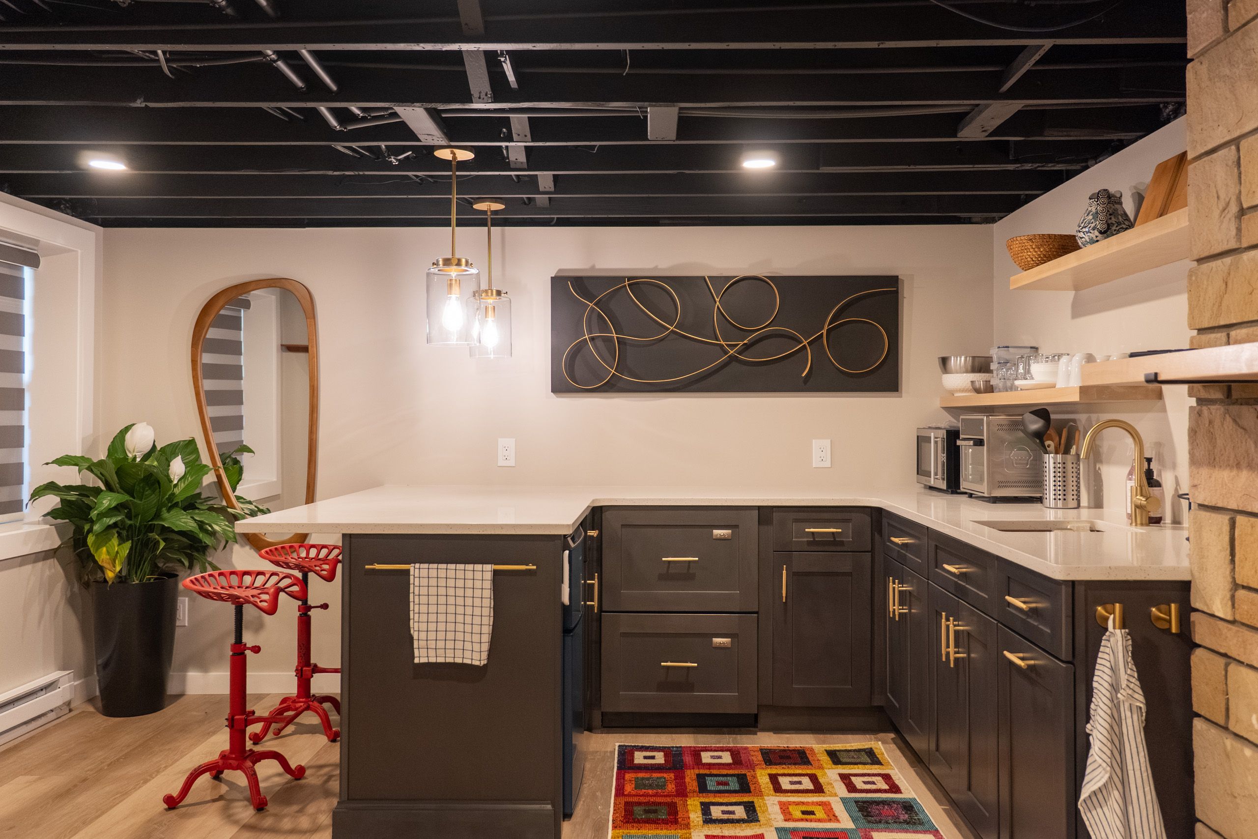 Large wet bar in newly finished basement