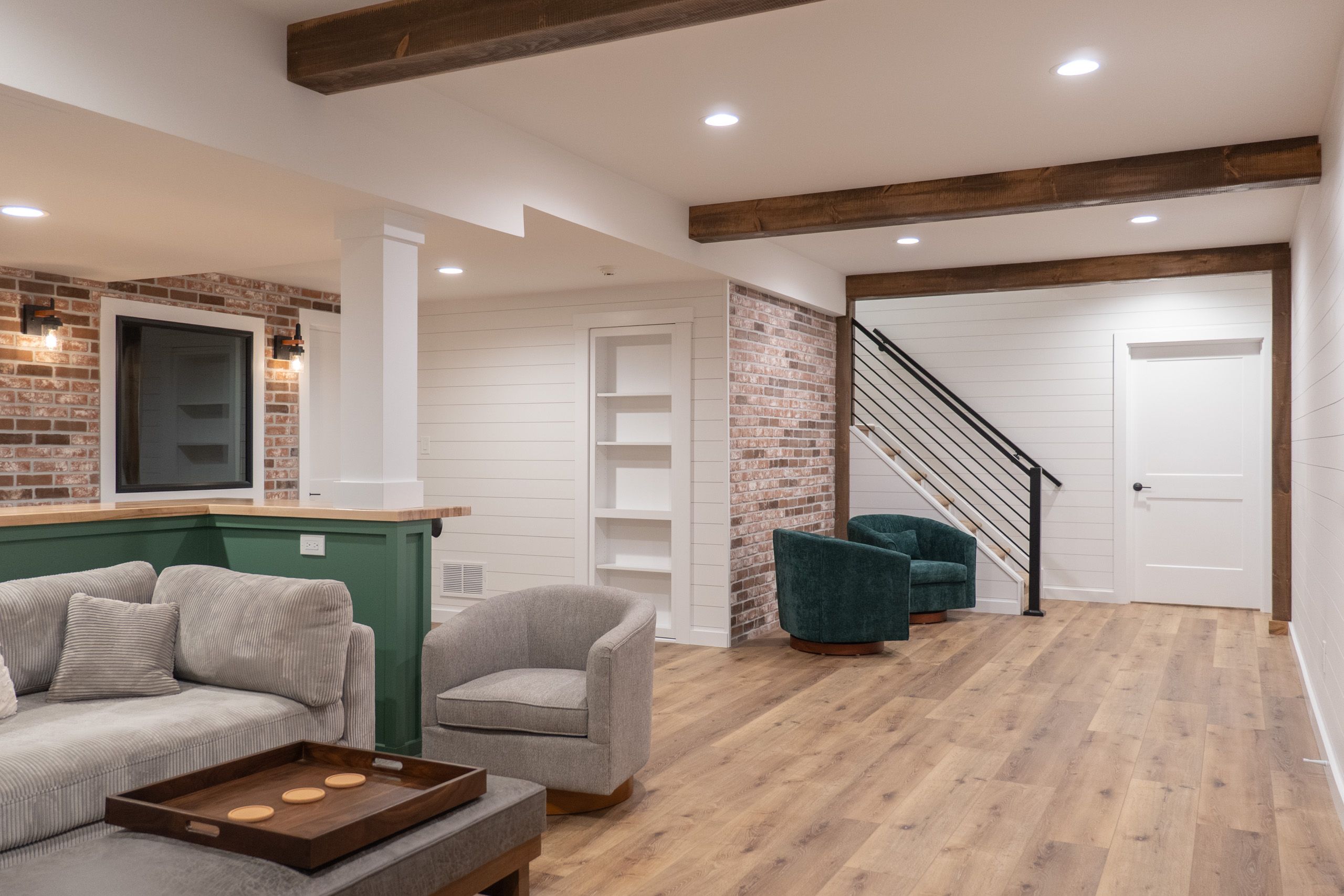 General living area in remodeled basement