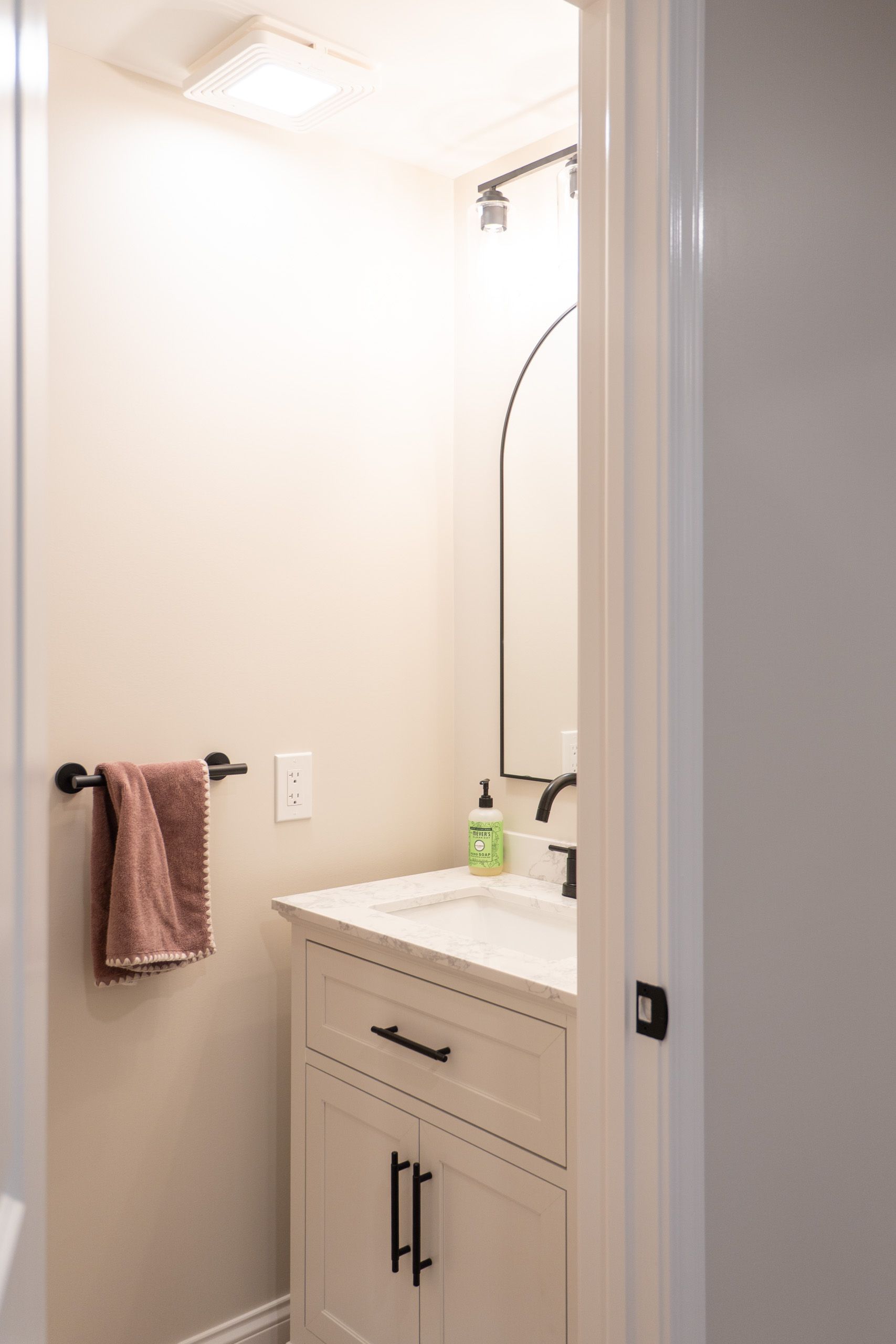 Vanity in half bathroom