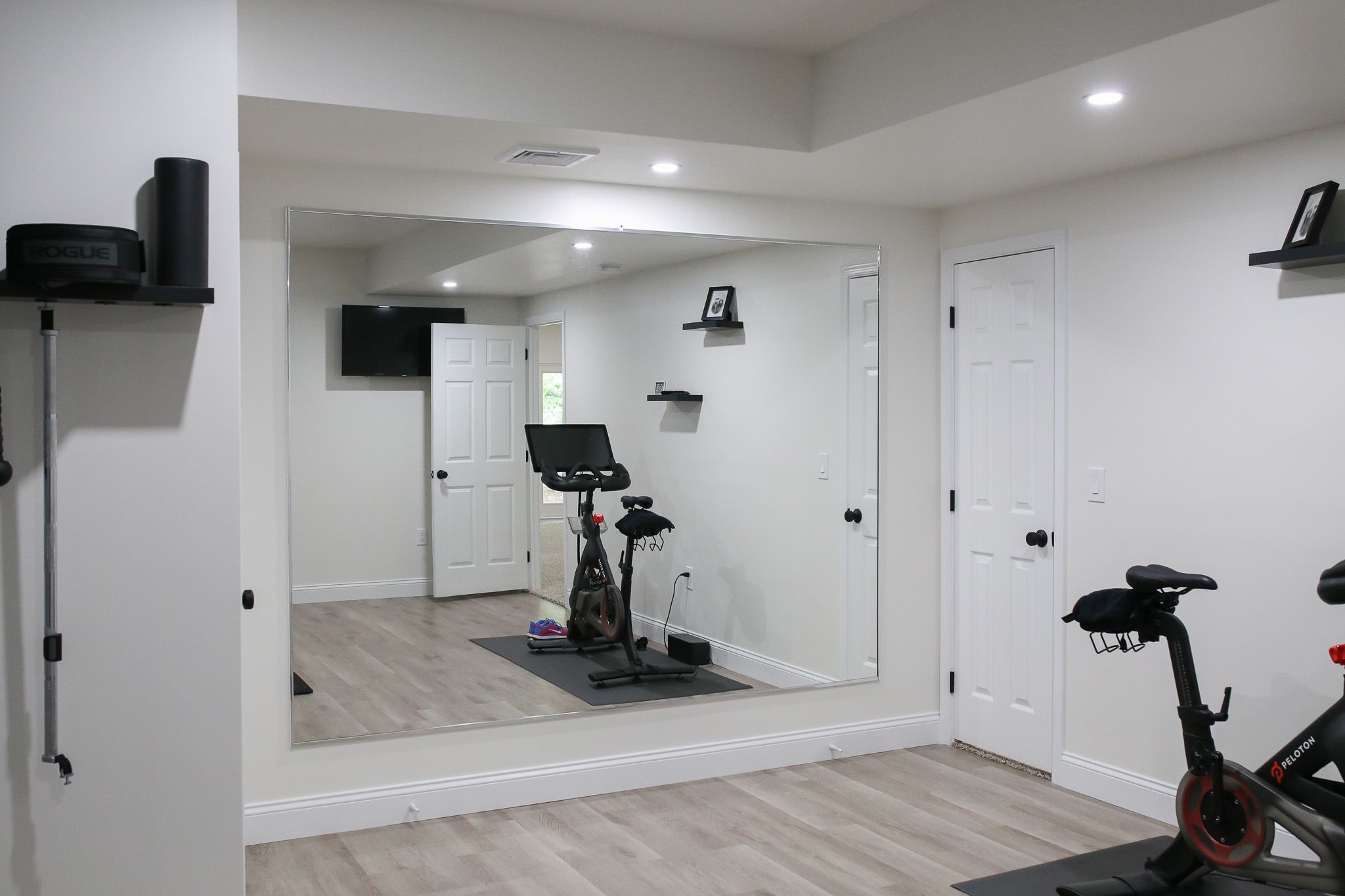 View of the gym through the mirror