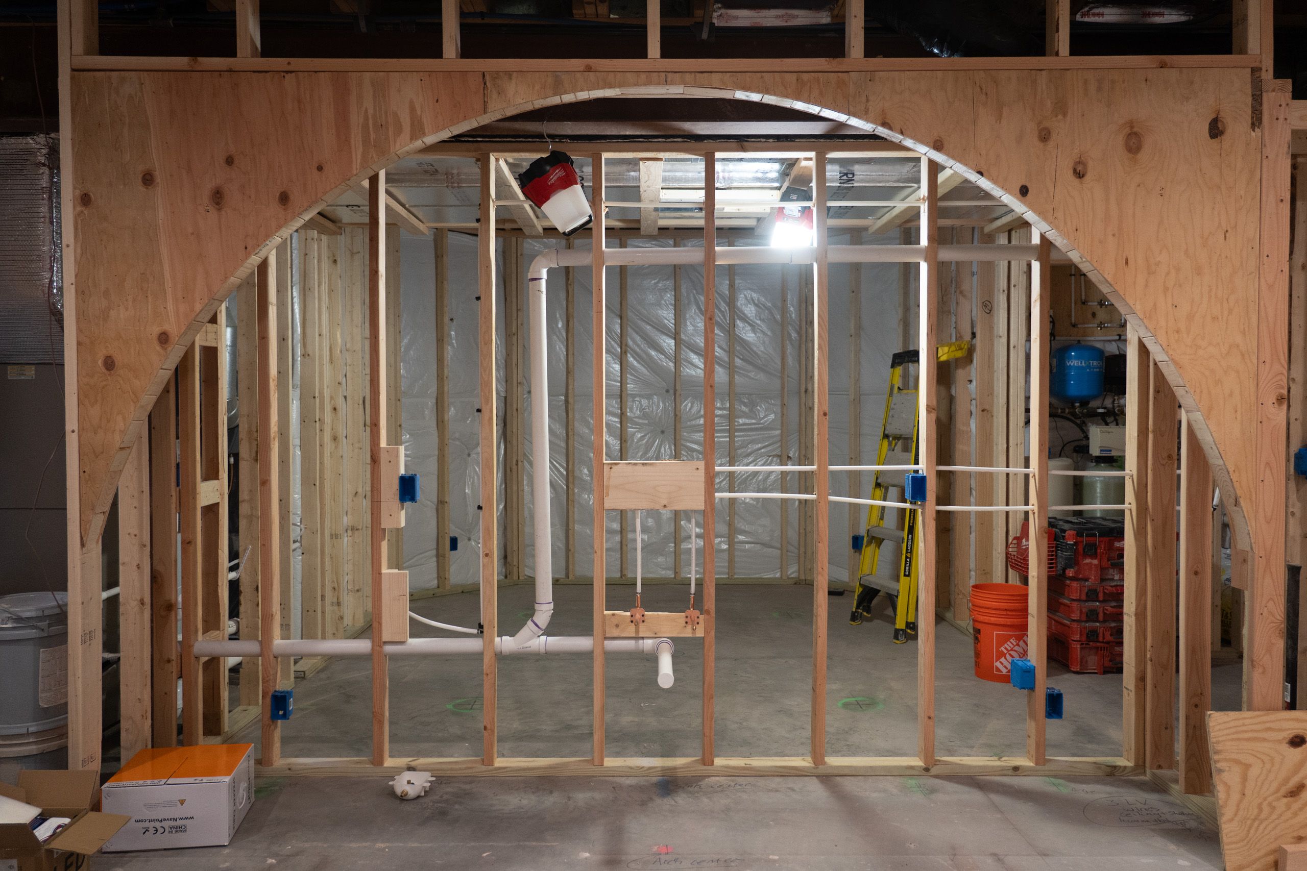 wet bar during framing