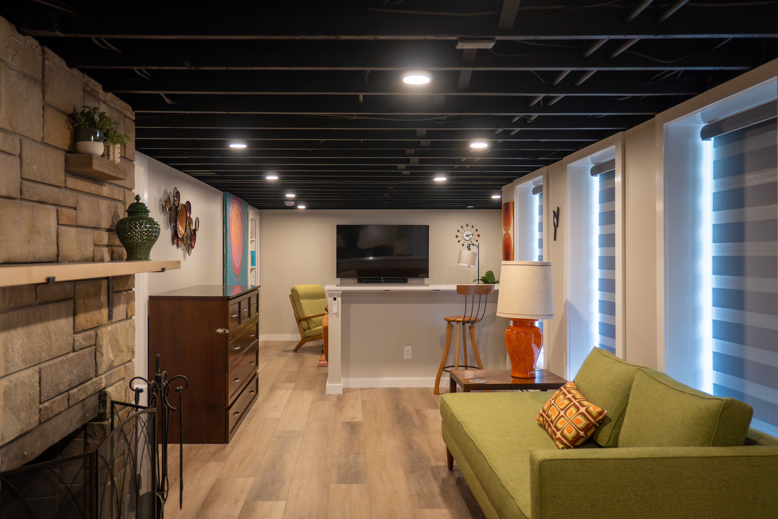 General living area in finished basement