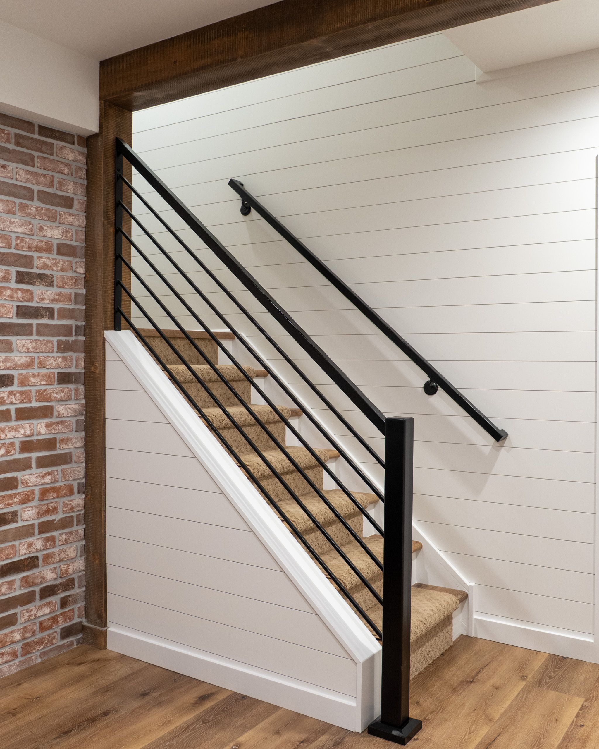 Stairs with metal railing
