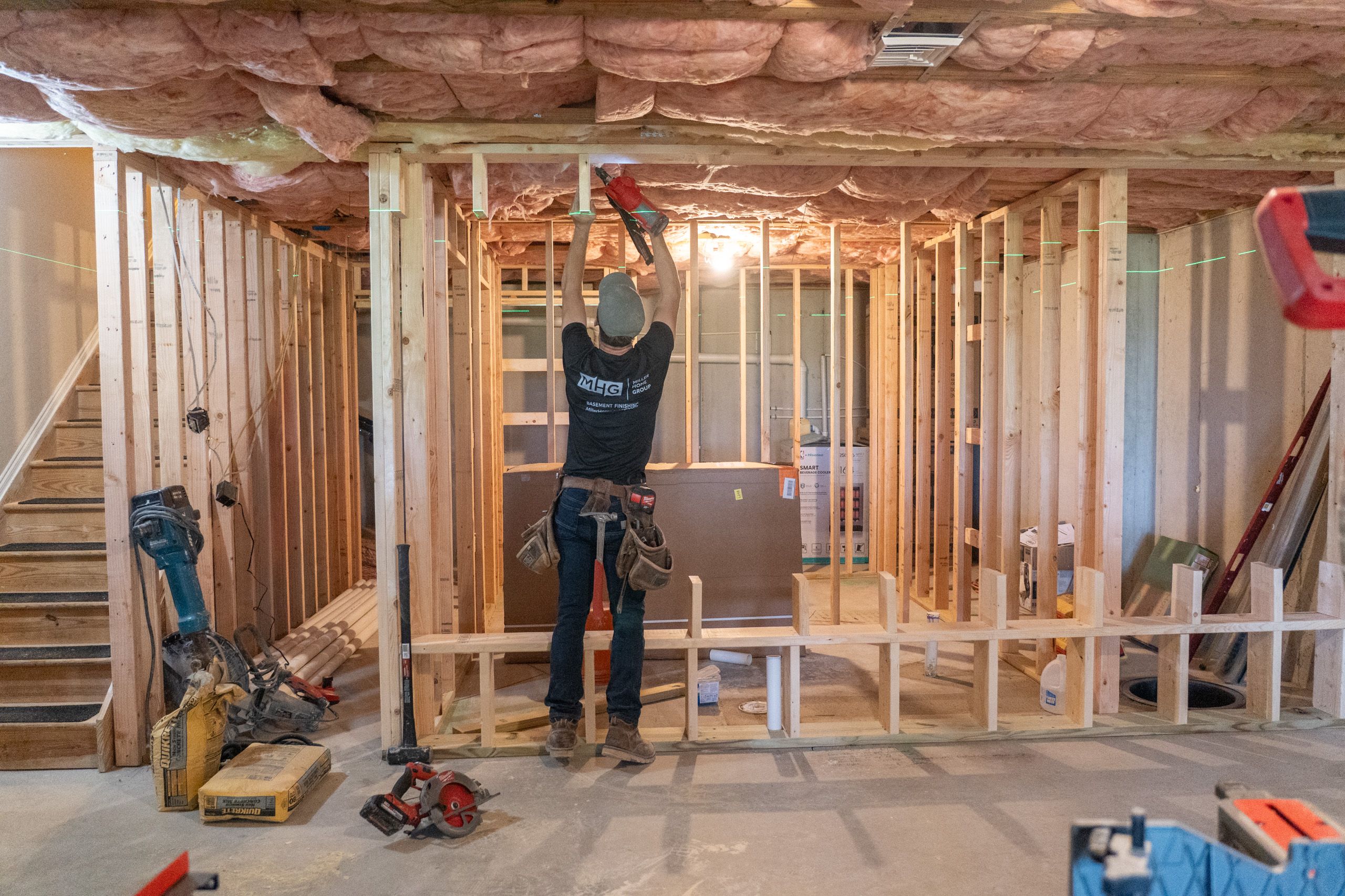 Jason framing the 7-TV wall