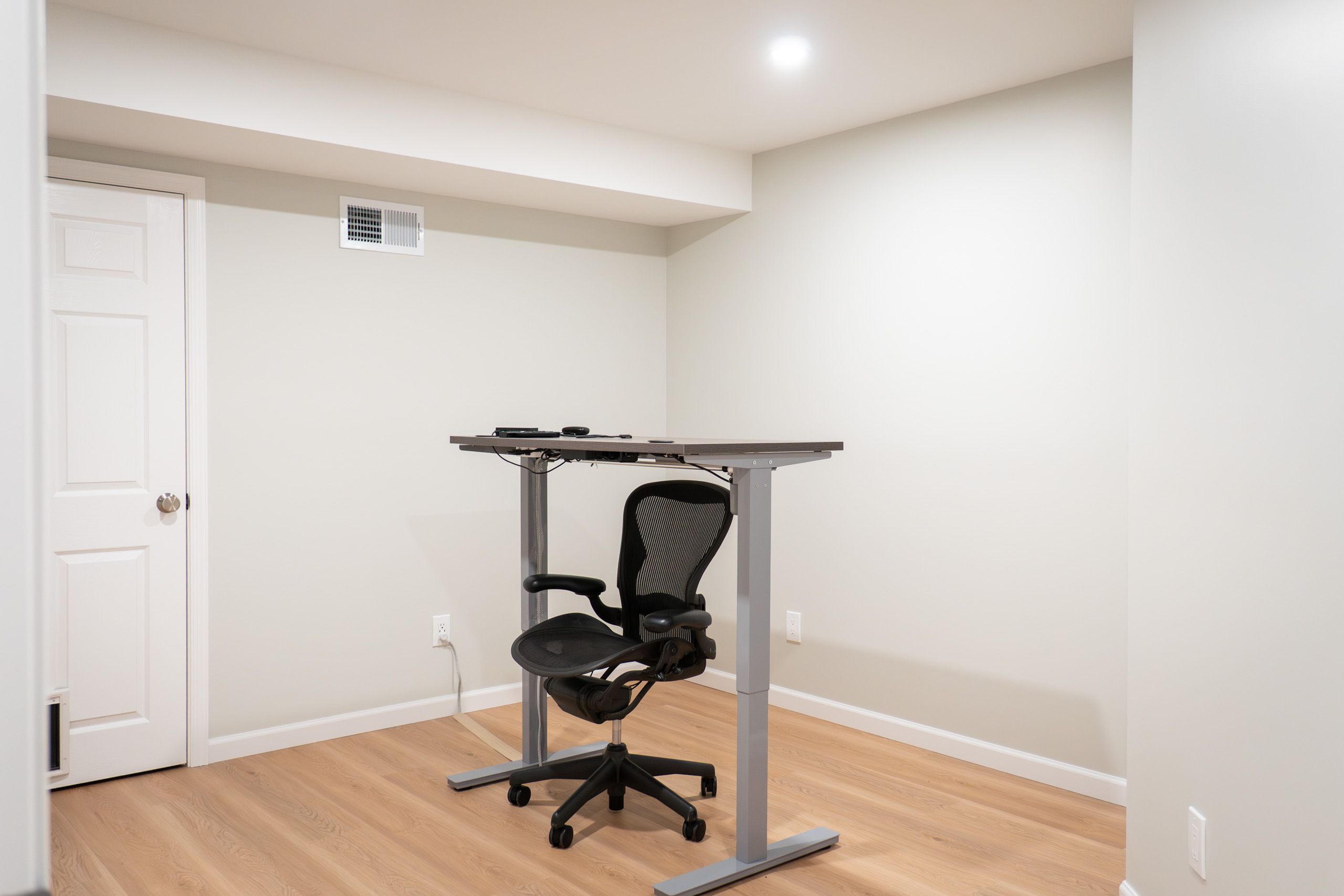Office with a standing desk