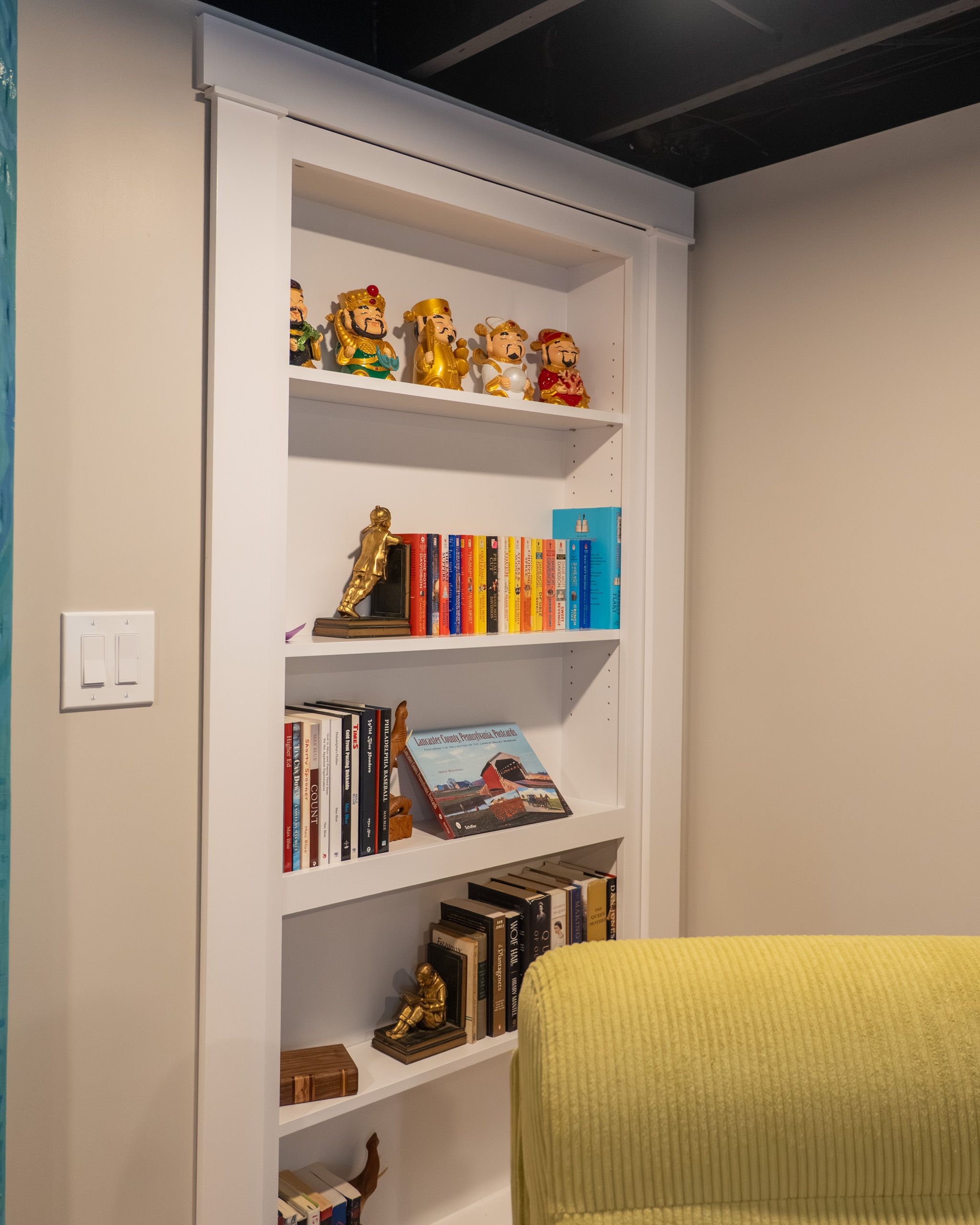 Closed bookcase door