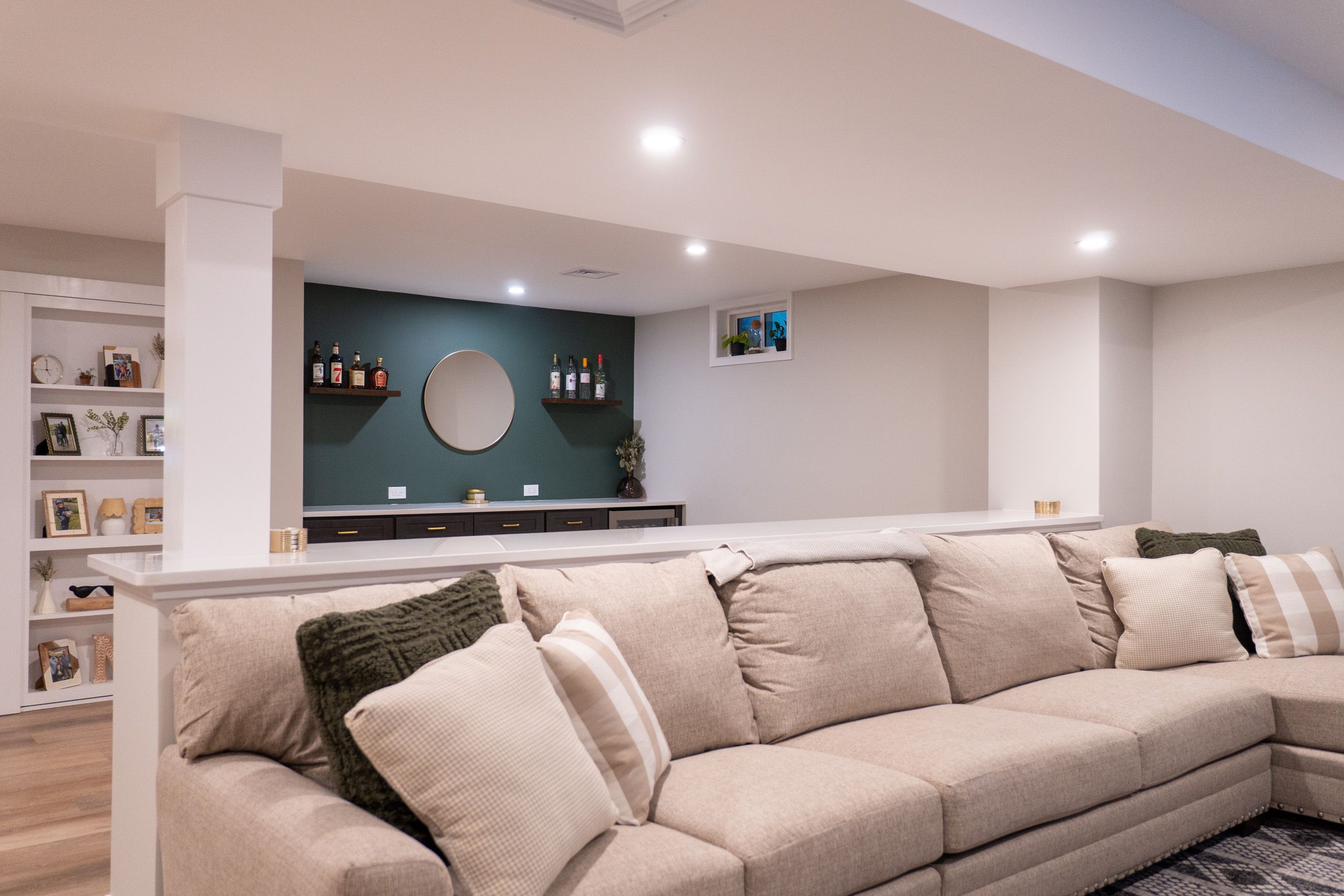 General living area in finished basement