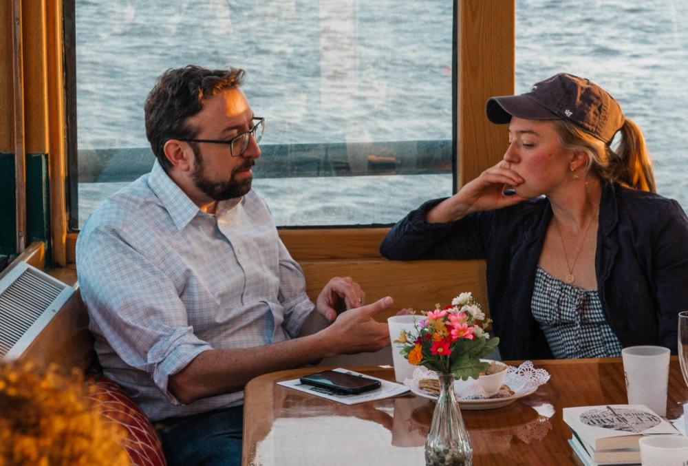 photo of Alex Green and Charlotte Taylor Fryar in conversation