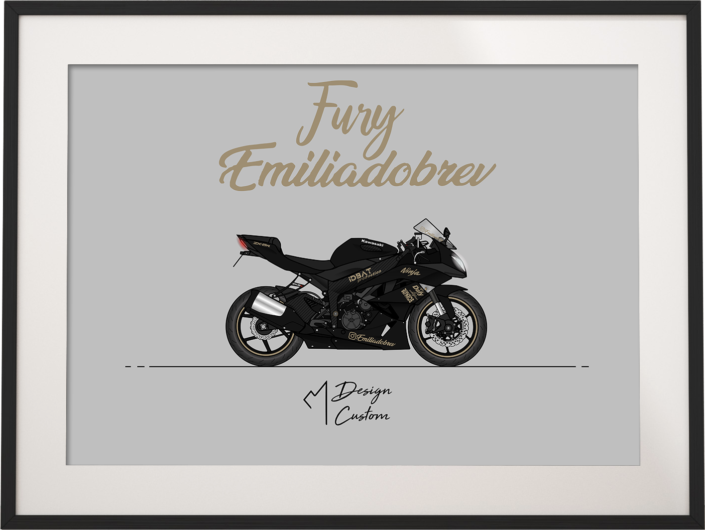 Personalized motorbike card and design - CM Design Custom