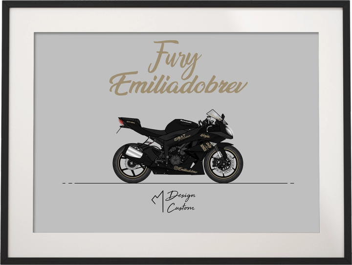 Personalized motorbike card and design - CM Design Custom