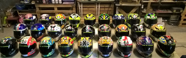 collezione caschi di Valentino Rossi