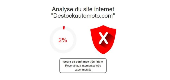 Attention site dangereux analyse par ScamDoc score de confiance 2% 