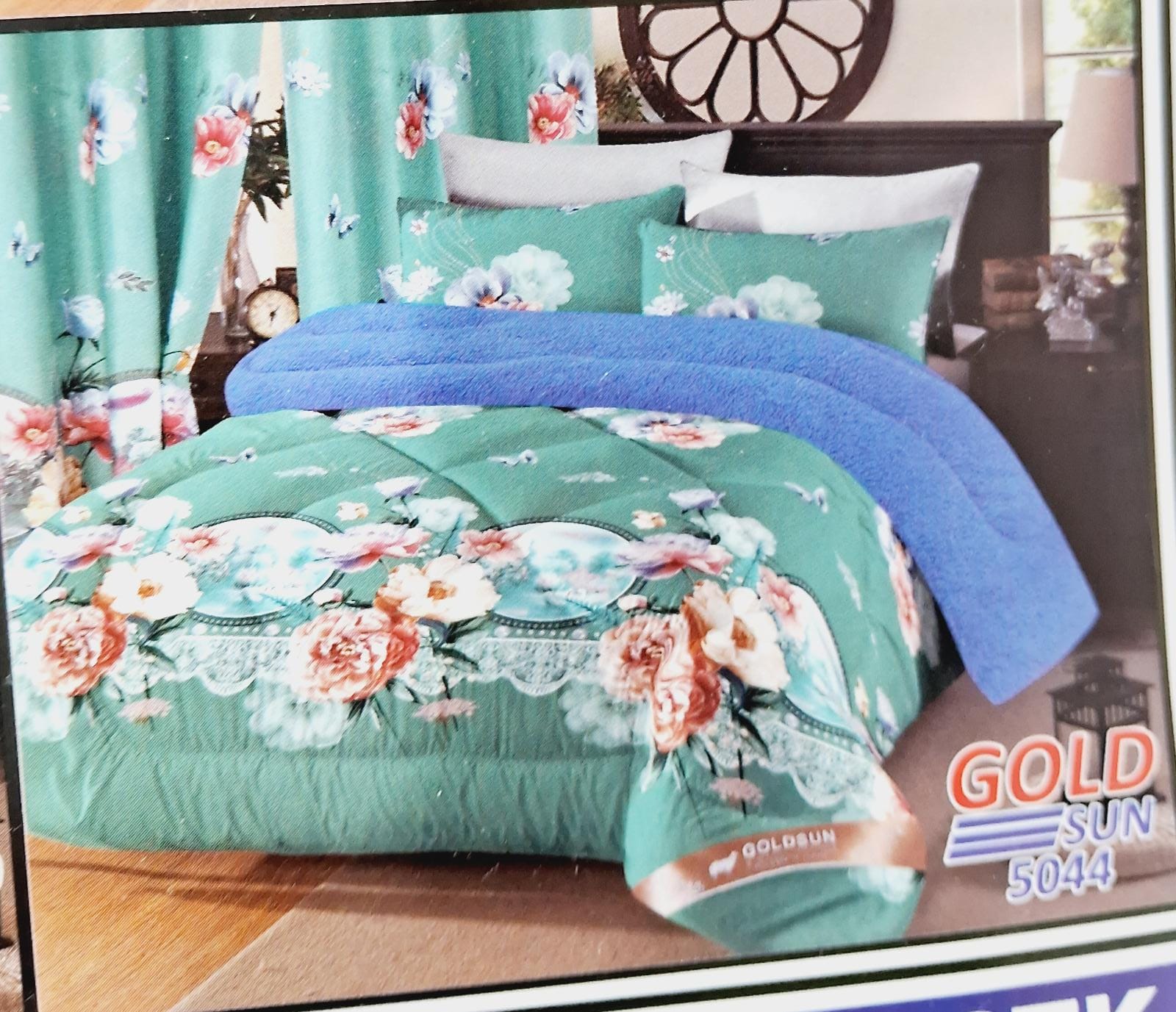 Kits de 2 Plazas Sommier o Queen Sabanas + Cortinas + Acolchado Varios Diseños