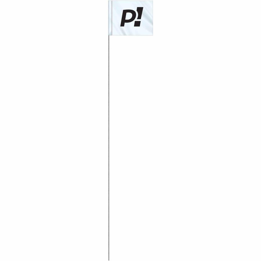 White Vinyl Marking Flags
