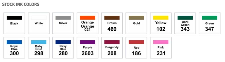 Stock Print Colors Available for Thundersticks