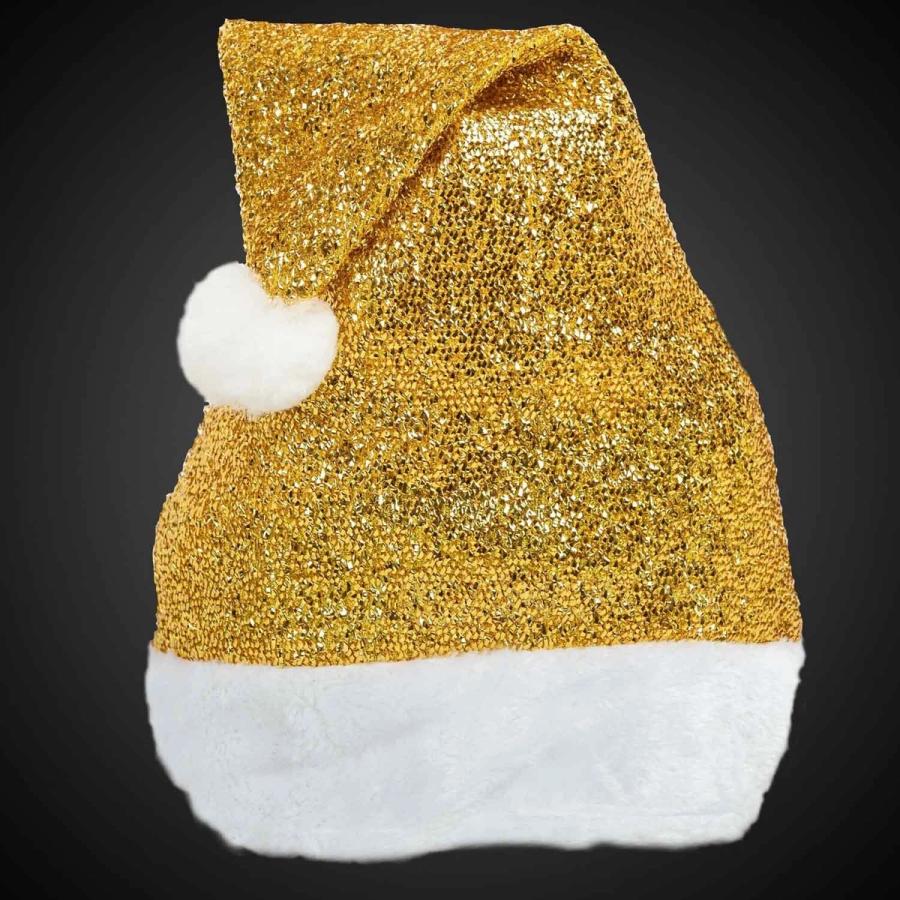 Gold Santa Hats in Bulk with Logo