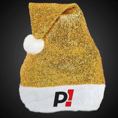 Embroidered Gold Santa Hats