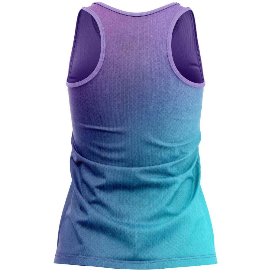 Women's custom birdseye mesh performance tank top with sublimated design