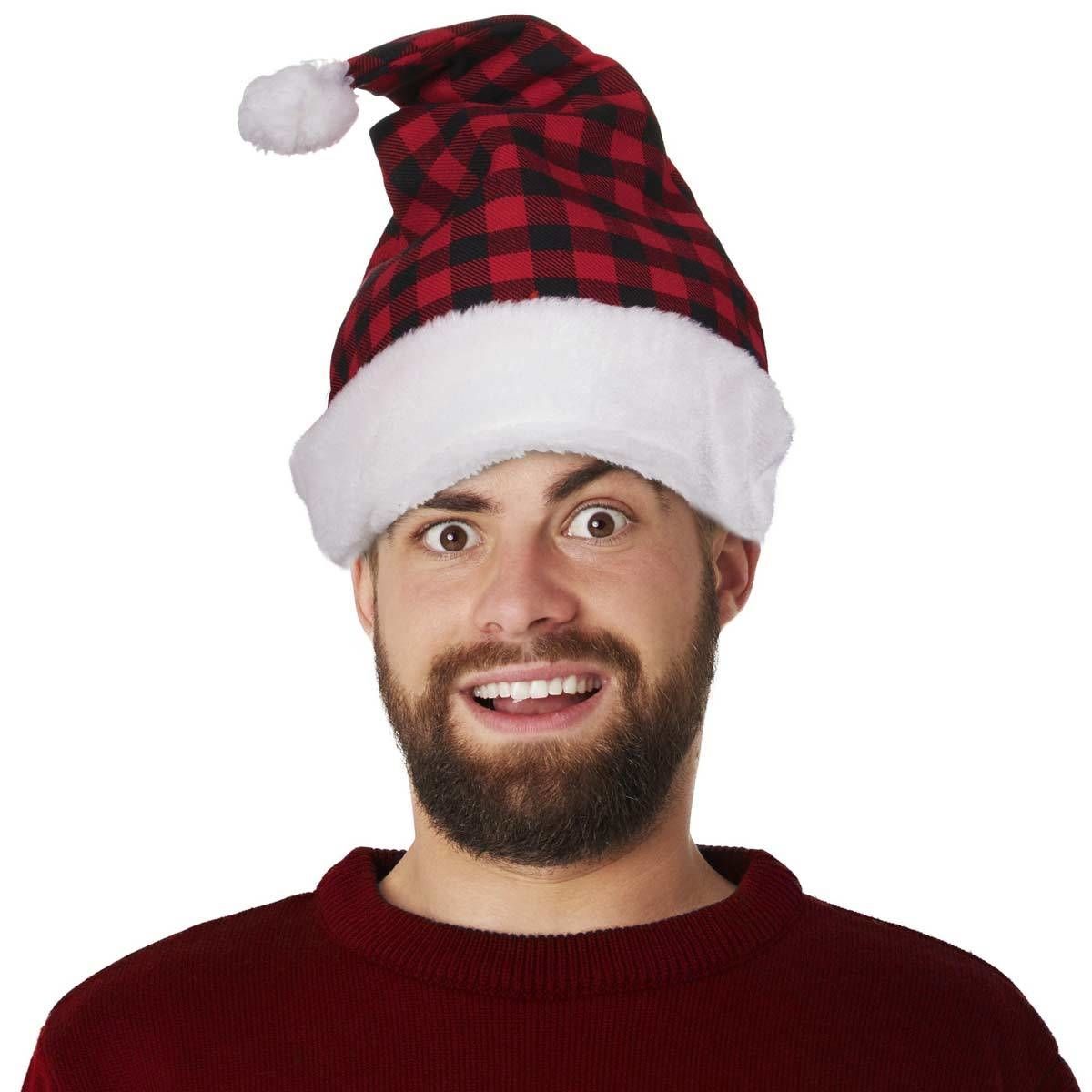 Plaid Santa Hats