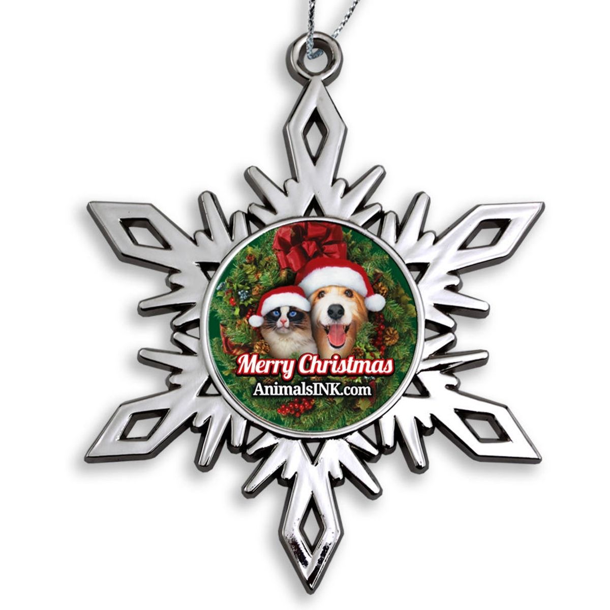 Bright Nickel Snowflake Ornaments