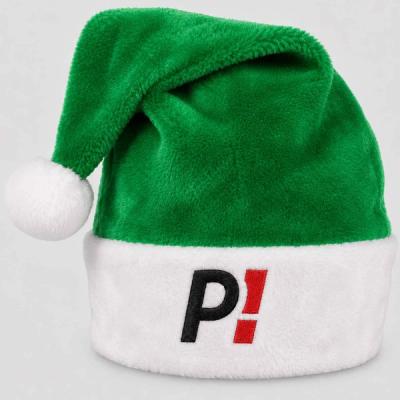Custom Embroidered Green Plush Santa Hats