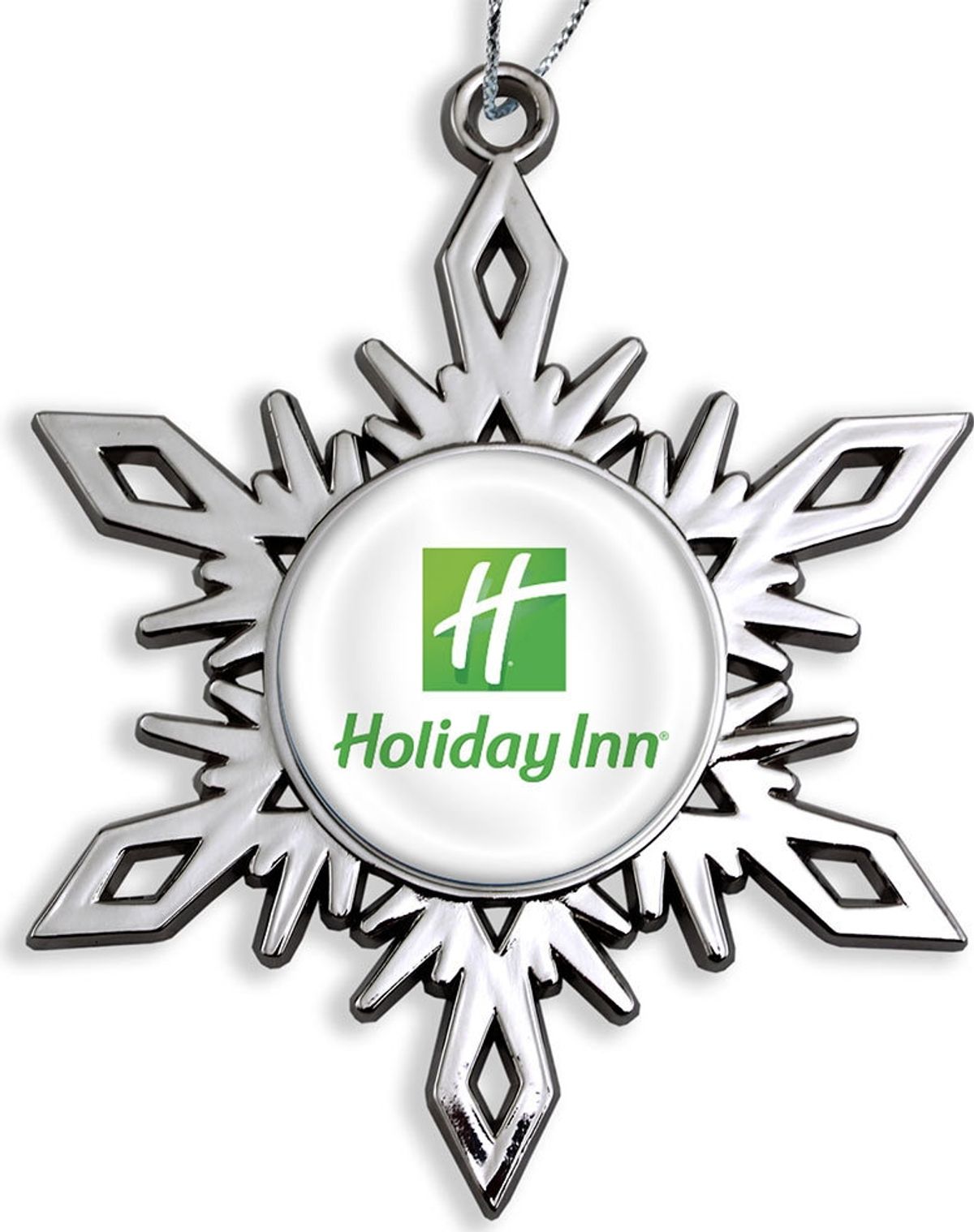 Custom Snowflake Christmas Ornaments with Full Color Logo